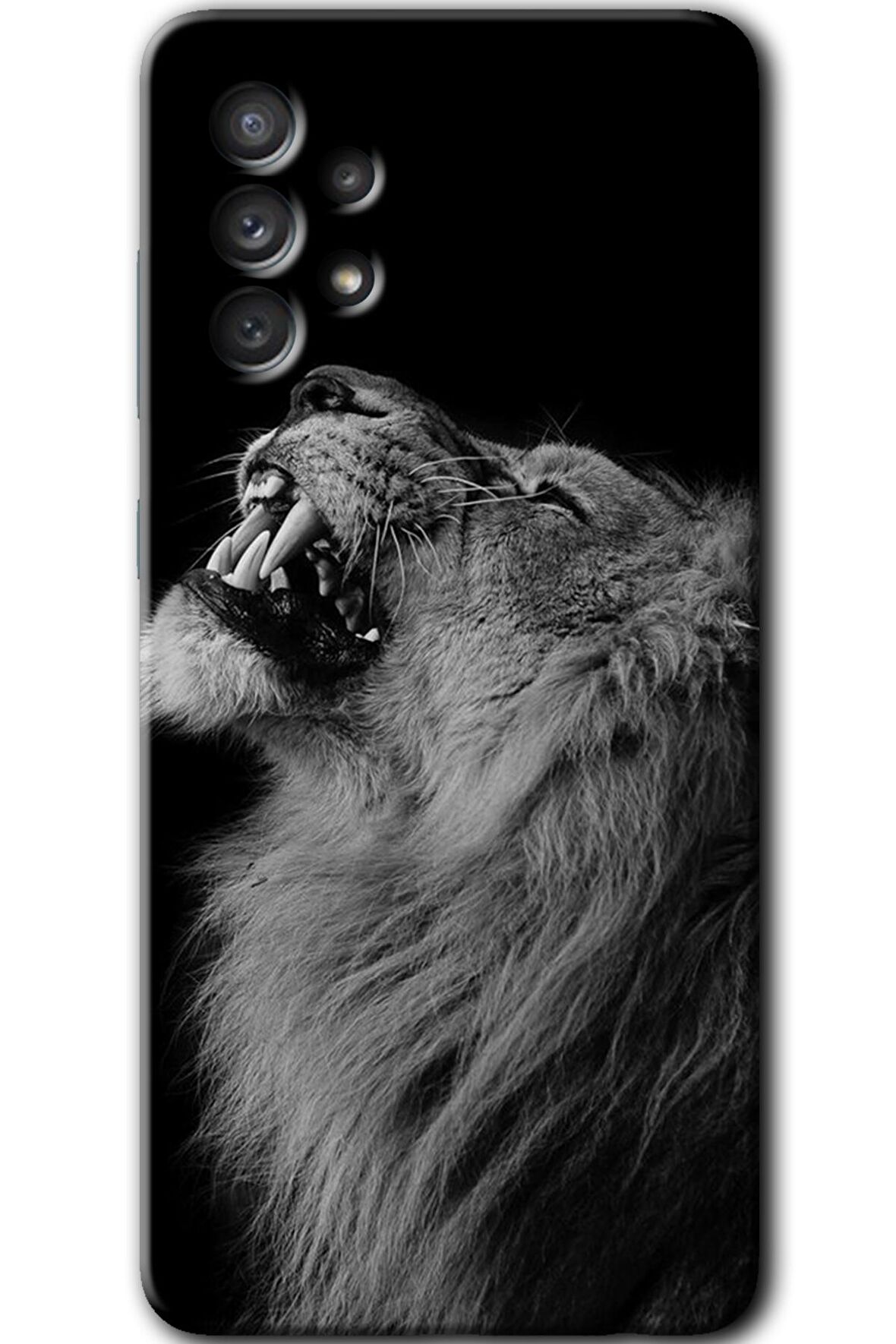 Galaxy A13 Kılıf HD Desen Baskılı Arka Kapak - Lion 