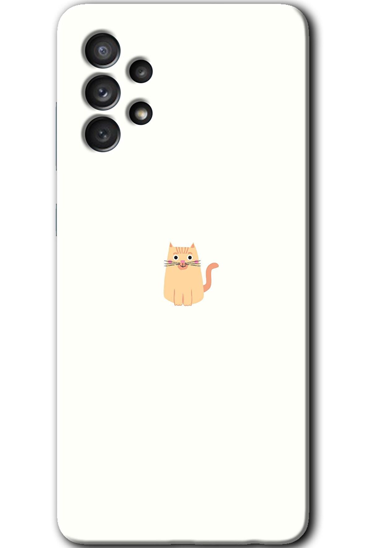 Galaxy A13 Kılıf HD Desen Baskılı Arka Kapak - Cat Minimalism 