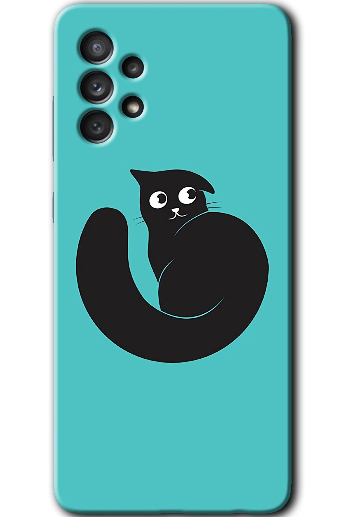 Galaxy A13 Kılıf HD Desen Baskılı Arka Kapak - Cat Vector 