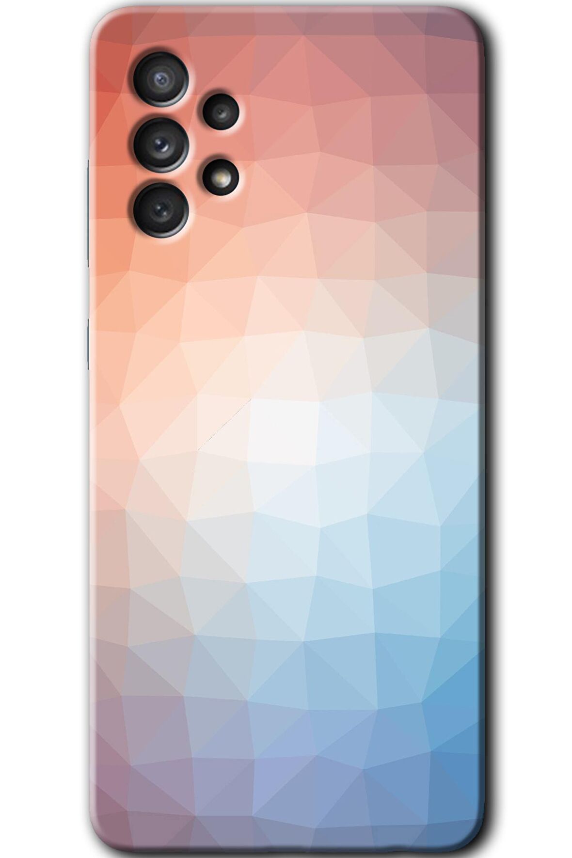 Galaxy A13 Kılıf HD Desen Baskılı Arka Kapak - Polygon Graident 3 