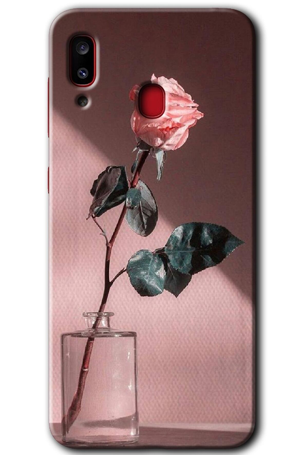 Galaxy A20 Kılıf HD Desen Baskılı Arka Kapak - Retro Gül 