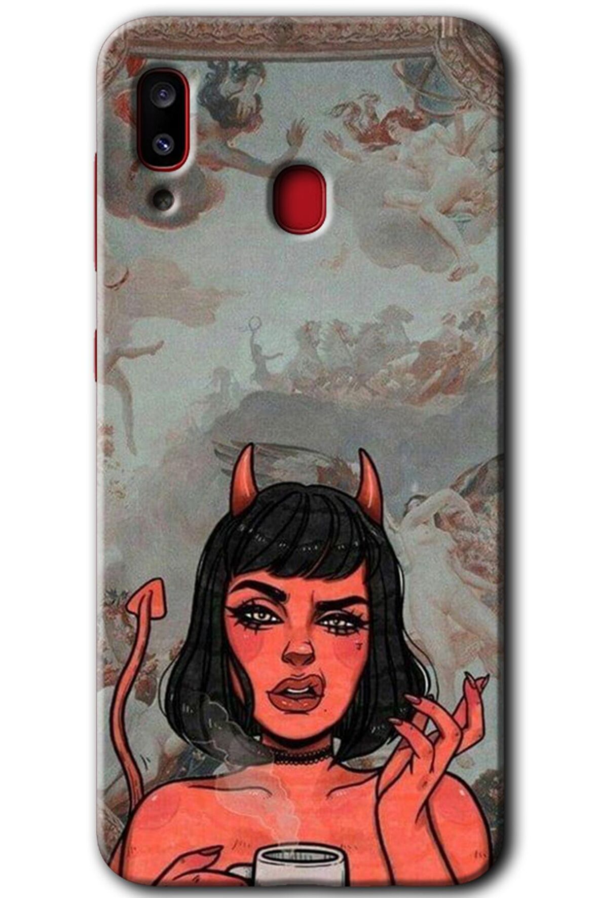 Galaxy A20 Kılıf HD Desen Baskılı Arka Kapak - Devil Girl 