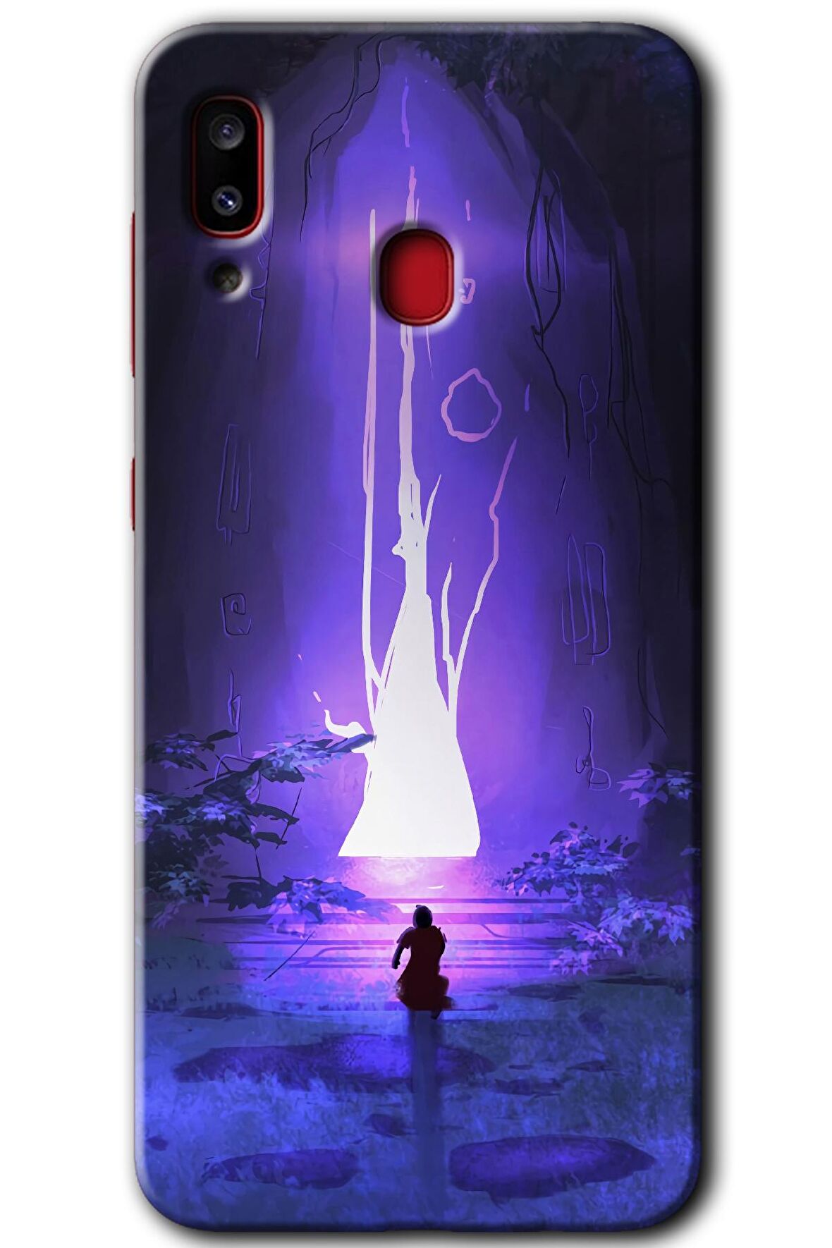 Galaxy A20 Kılıf HD Desen Baskılı Arka Kapak - Wanderer Silhouette 