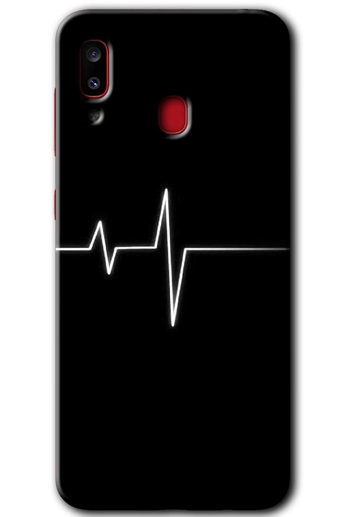 Galaxy A20 Kılıf HD Desen Baskılı Arka Kapak - Heart Rytm 