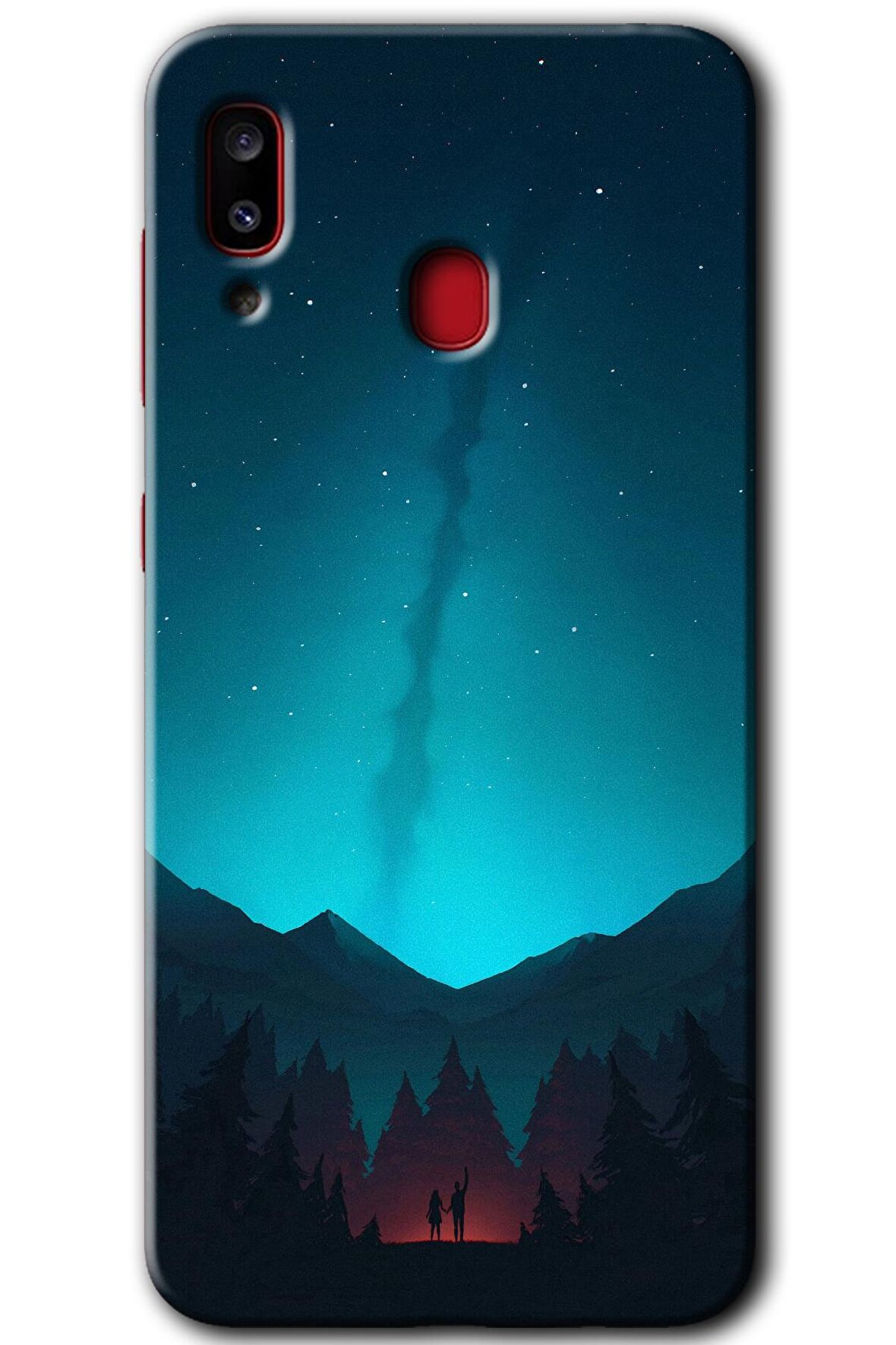 Galaxy A20 Kılıf HD Desen Baskılı Arka Kapak - Night Fores Mount 
