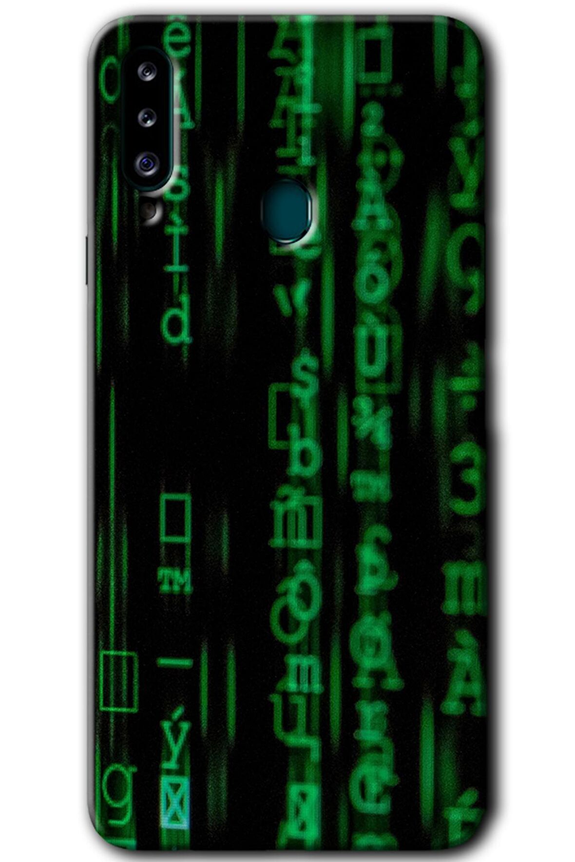 Galaxy A20s Kılıf HD Desen Baskılı Arka Kapak - Matrix 