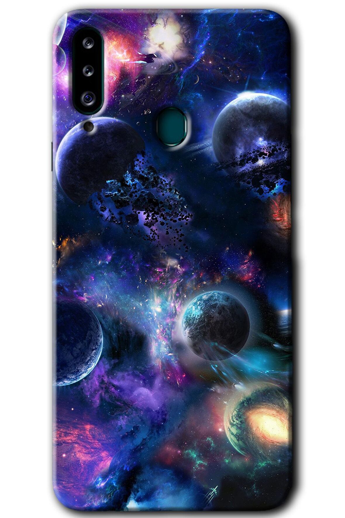 Galaxy A20s Kılıf HD Desen Baskılı Arka Kapak - Gezegen Karışımı 