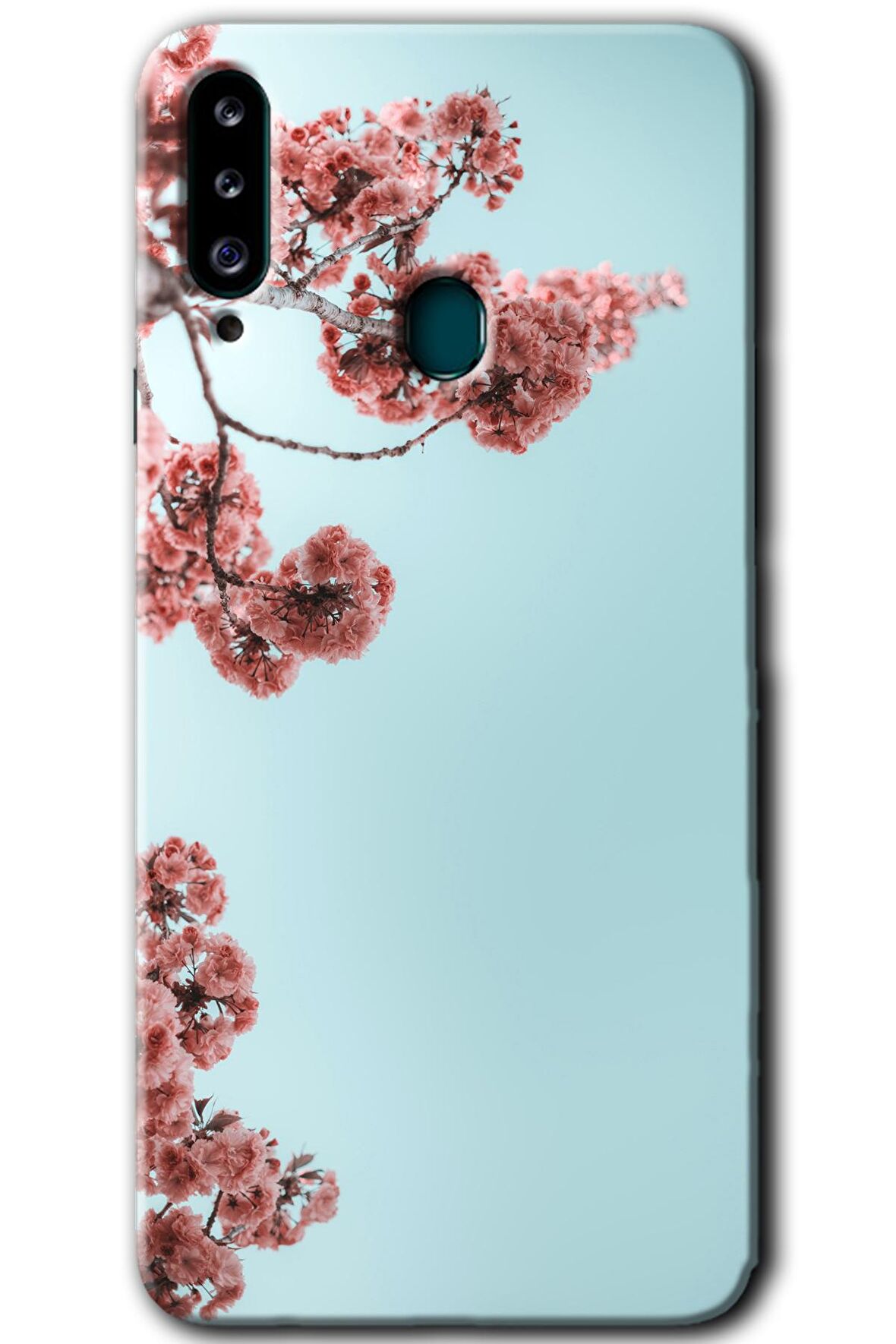 Galaxy A20s Kılıf HD Desen Baskılı Arka Kapak - Japon Çiçeği 