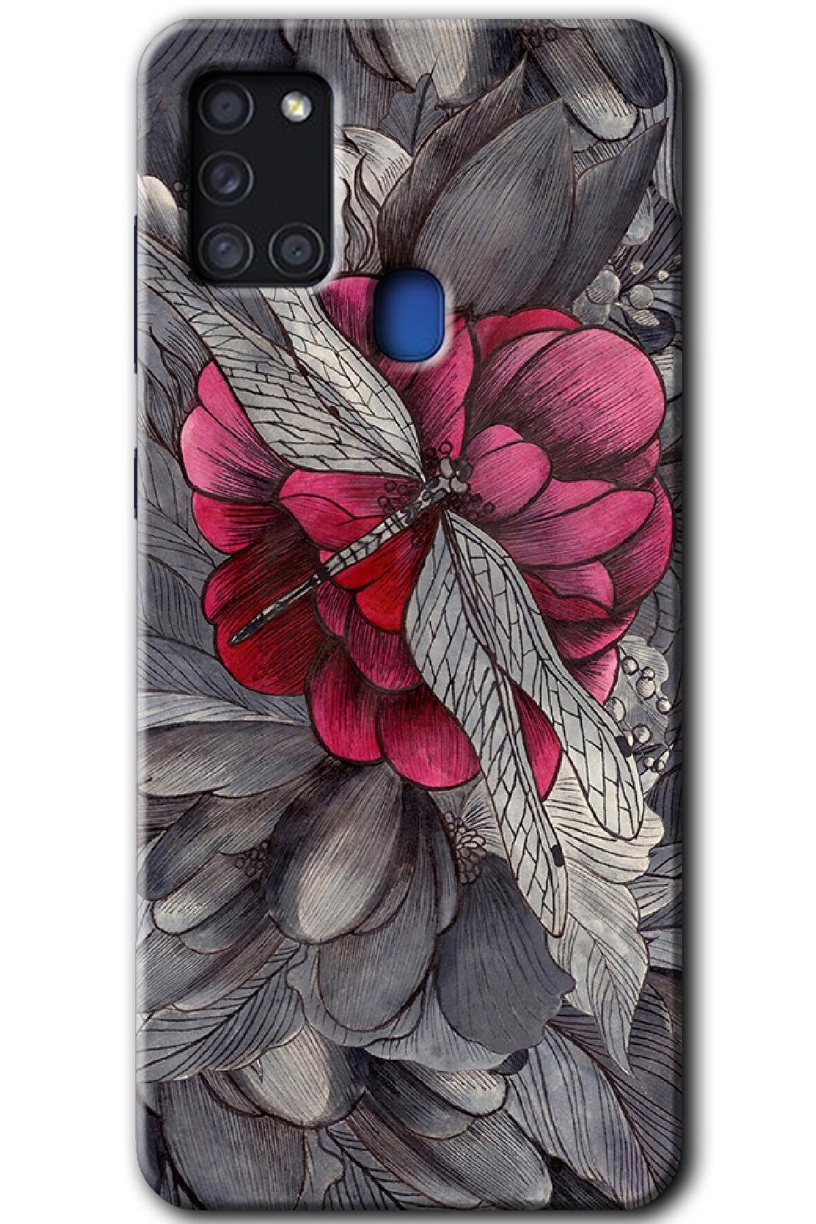 Galaxy A21s Kılıf HD Desen Baskılı Arka Kapak - kelebek Ömrü 