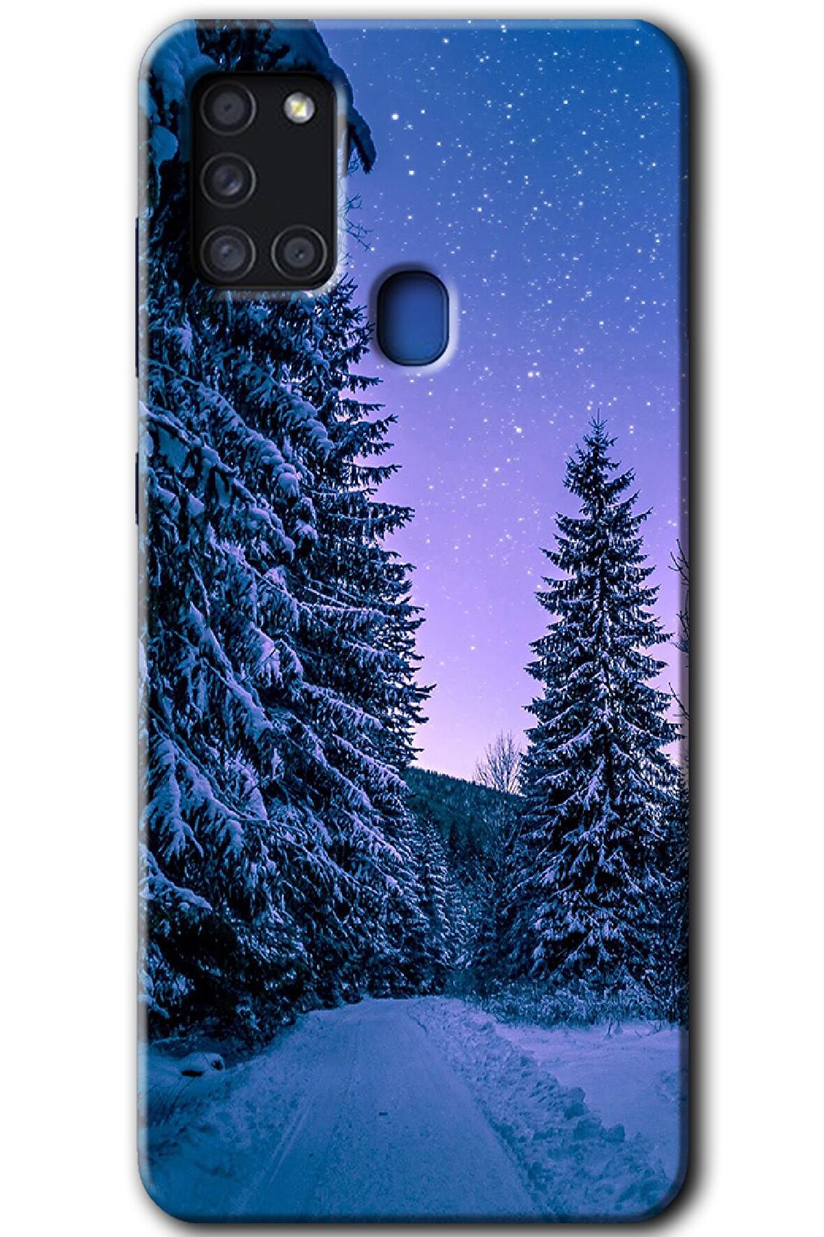 Galaxy A21s Kılıf HD Desen Baskılı Arka Kapak - Kış Manzarası 