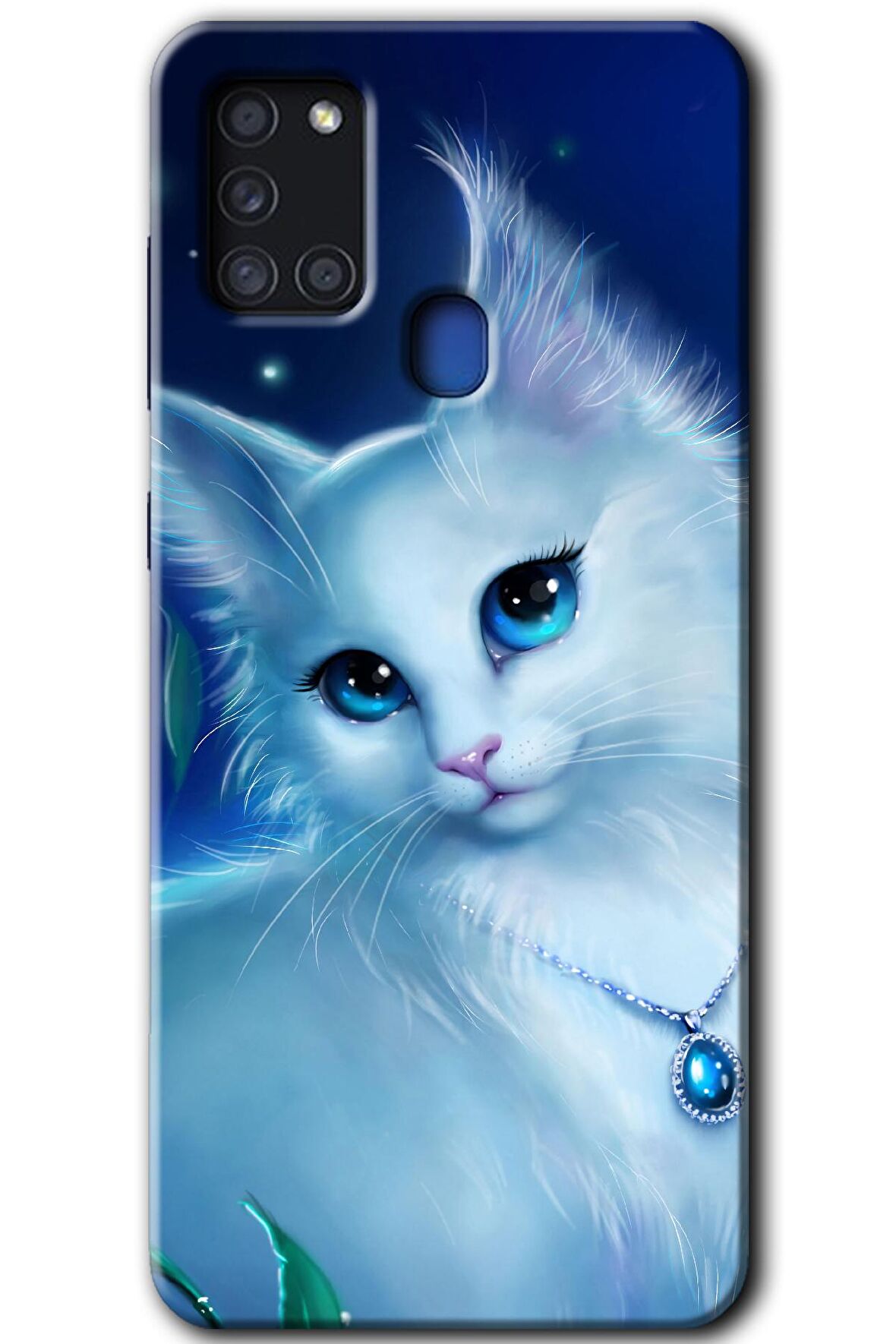 Galaxy A21s Kılıf HD Desen Baskılı Arka Kapak - Cat Glance 