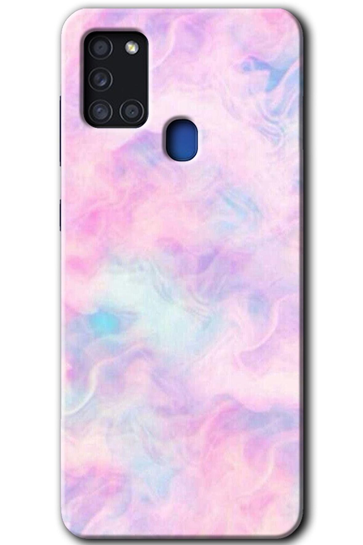 Galaxy A21s Kılıf HD Desen Baskılı Arka Kapak - Pembe-Duman 