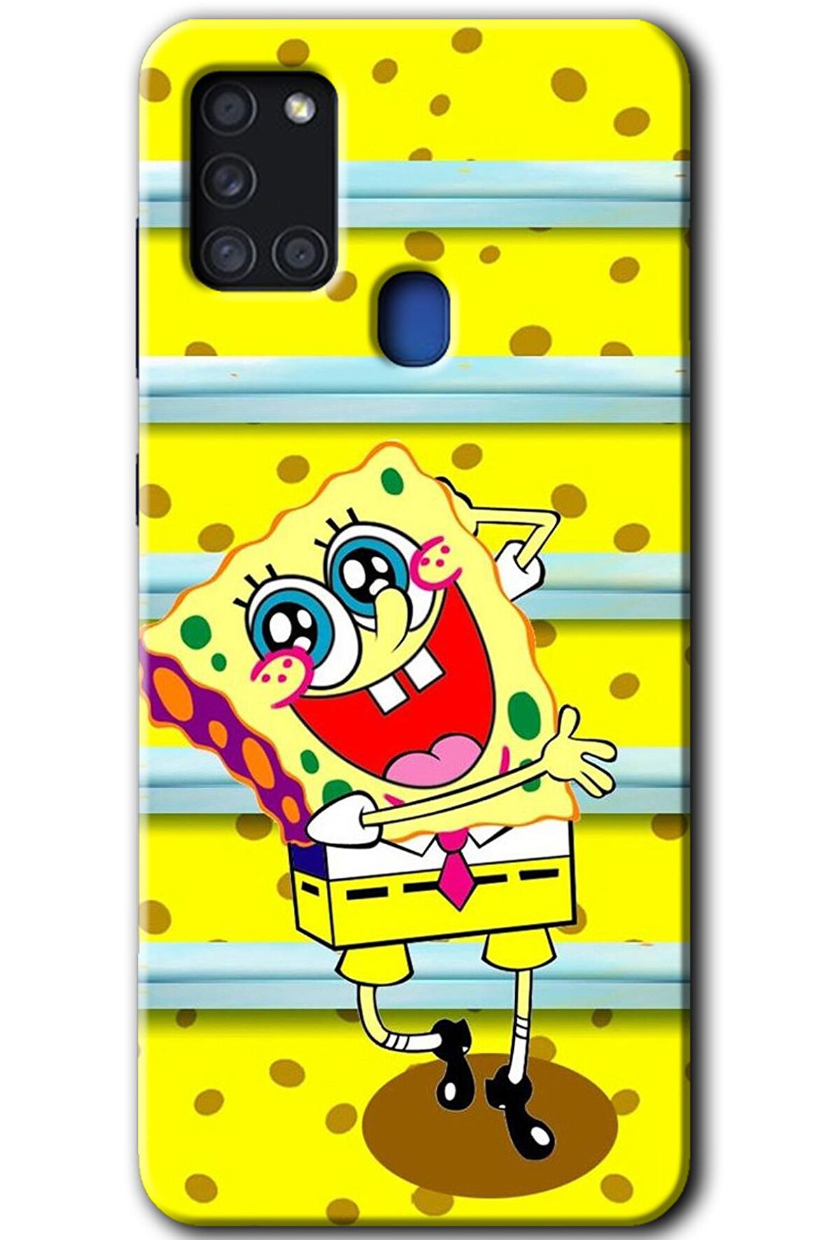 Galaxy A21s Kılıf HD Desen Baskılı Arka Kapak - Aşık Sünger Bob 