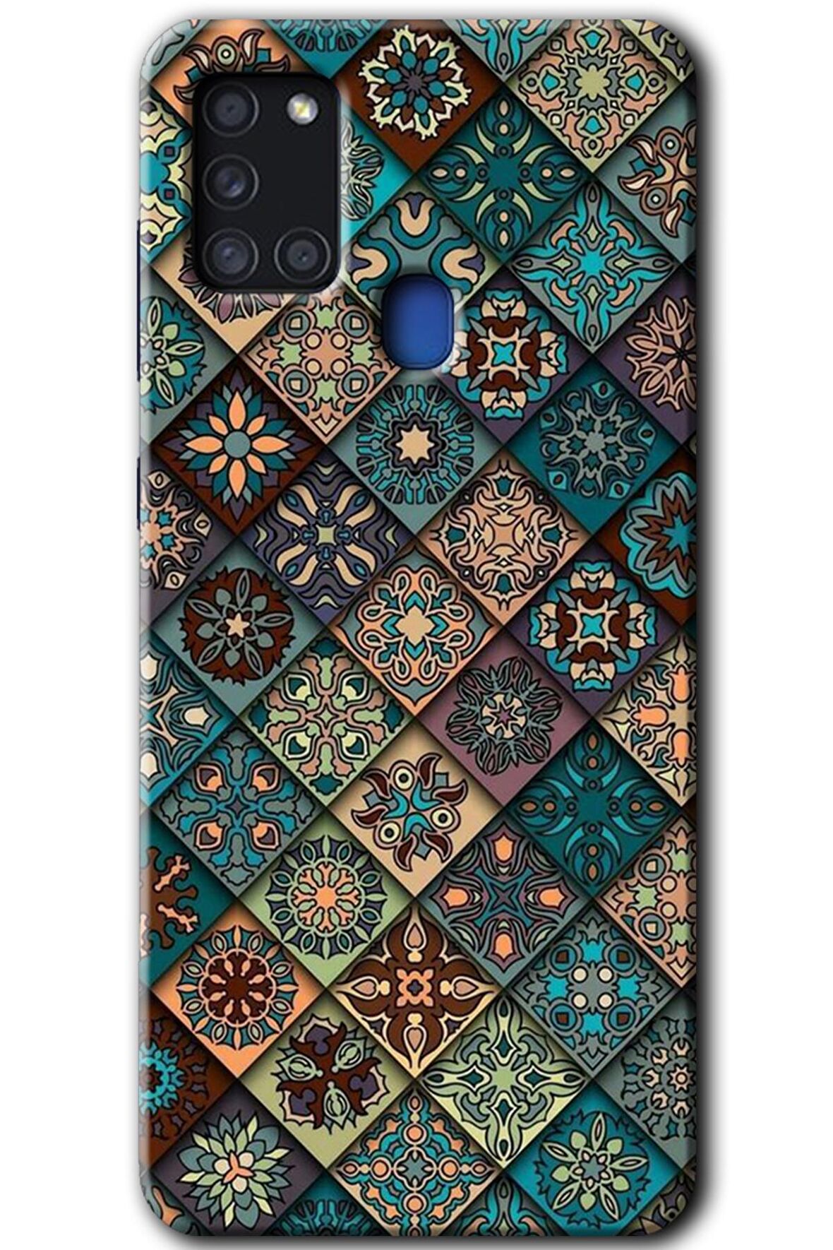 Galaxy A21s Kılıf HD Desen Baskılı Arka Kapak - Mandala Desen 