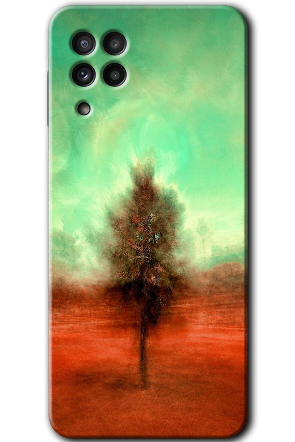 Galaxy A22 Kılıf HD Desen Baskılı Arka Kapak - Outlines Paint 