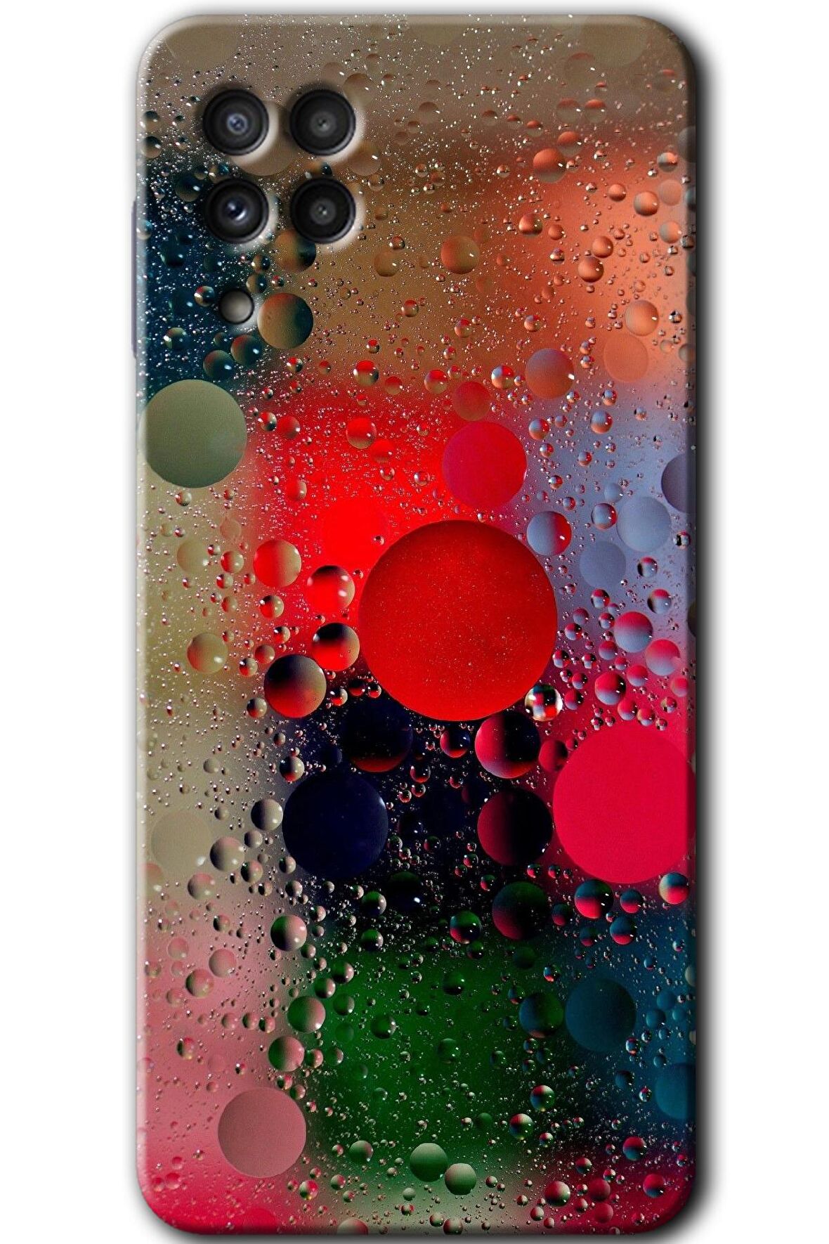 Galaxy A22 Kılıf HD Desen Baskılı Arka Kapak - Wet Bubbles 
