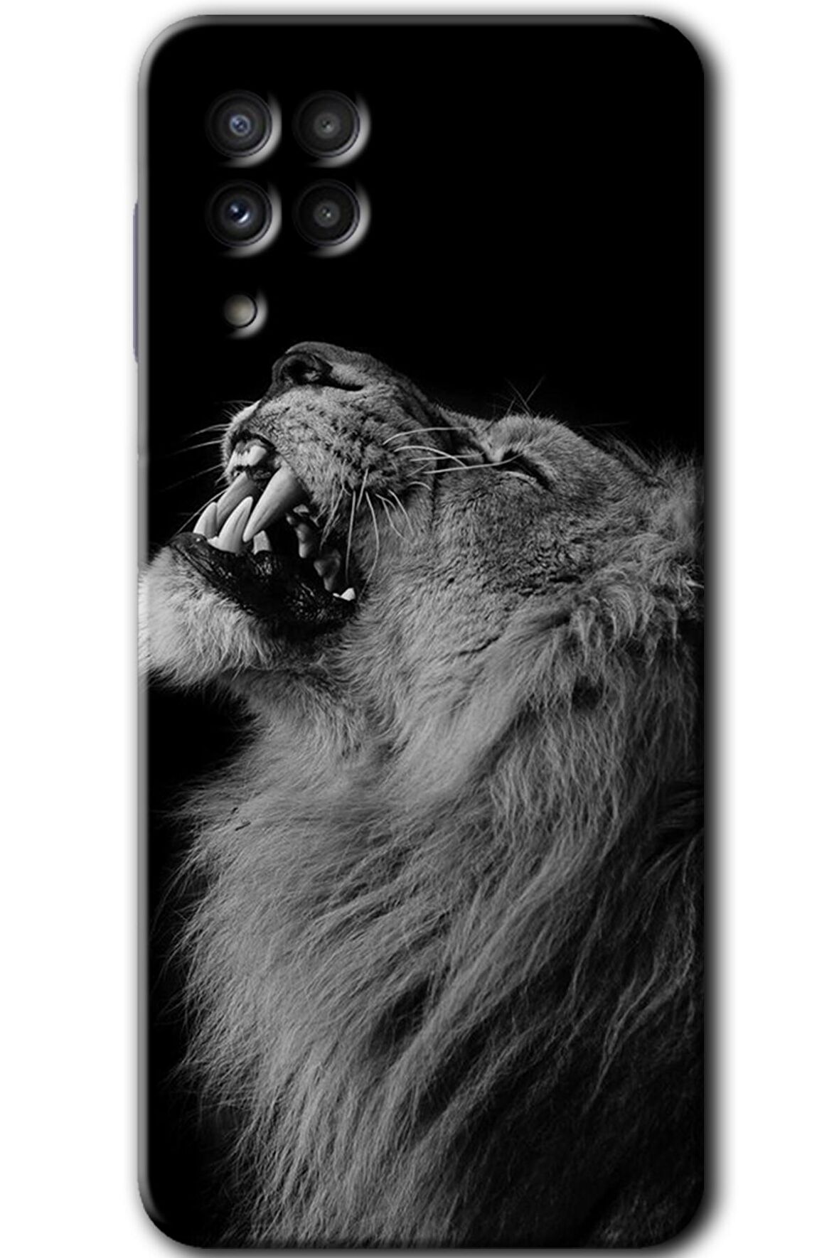 Galaxy A22 Kılıf HD Desen Baskılı Arka Kapak - Lion 