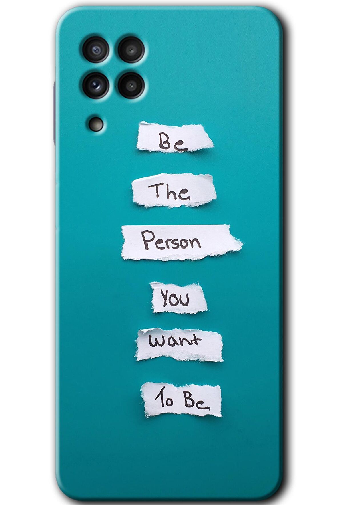 Galaxy A22 Kılıf HD Desen Baskılı Arka Kapak - Want You 