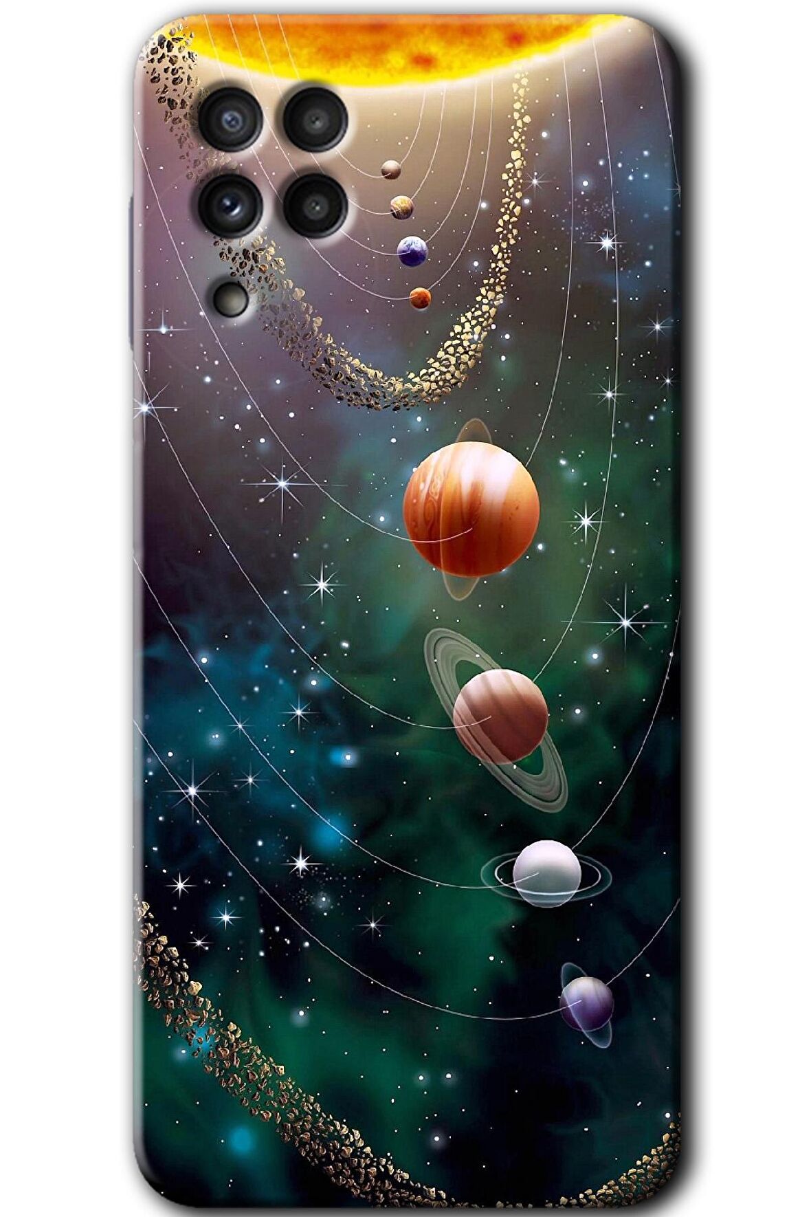 Galaxy A22 Kılıf HD Desen Baskılı Arka Kapak - Cosmos 