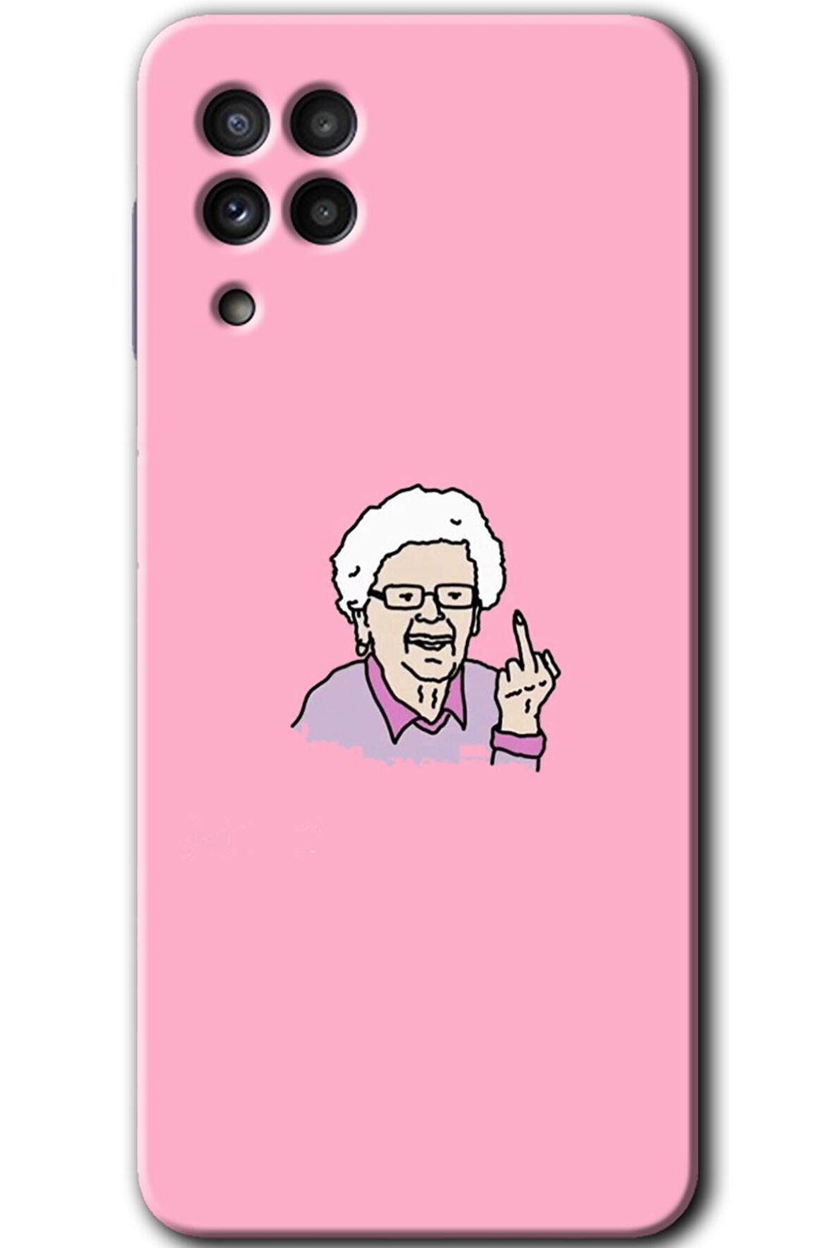 Galaxy A22 Kılıf HD Desen Baskılı Arka Kapak - Bad Grandmother 