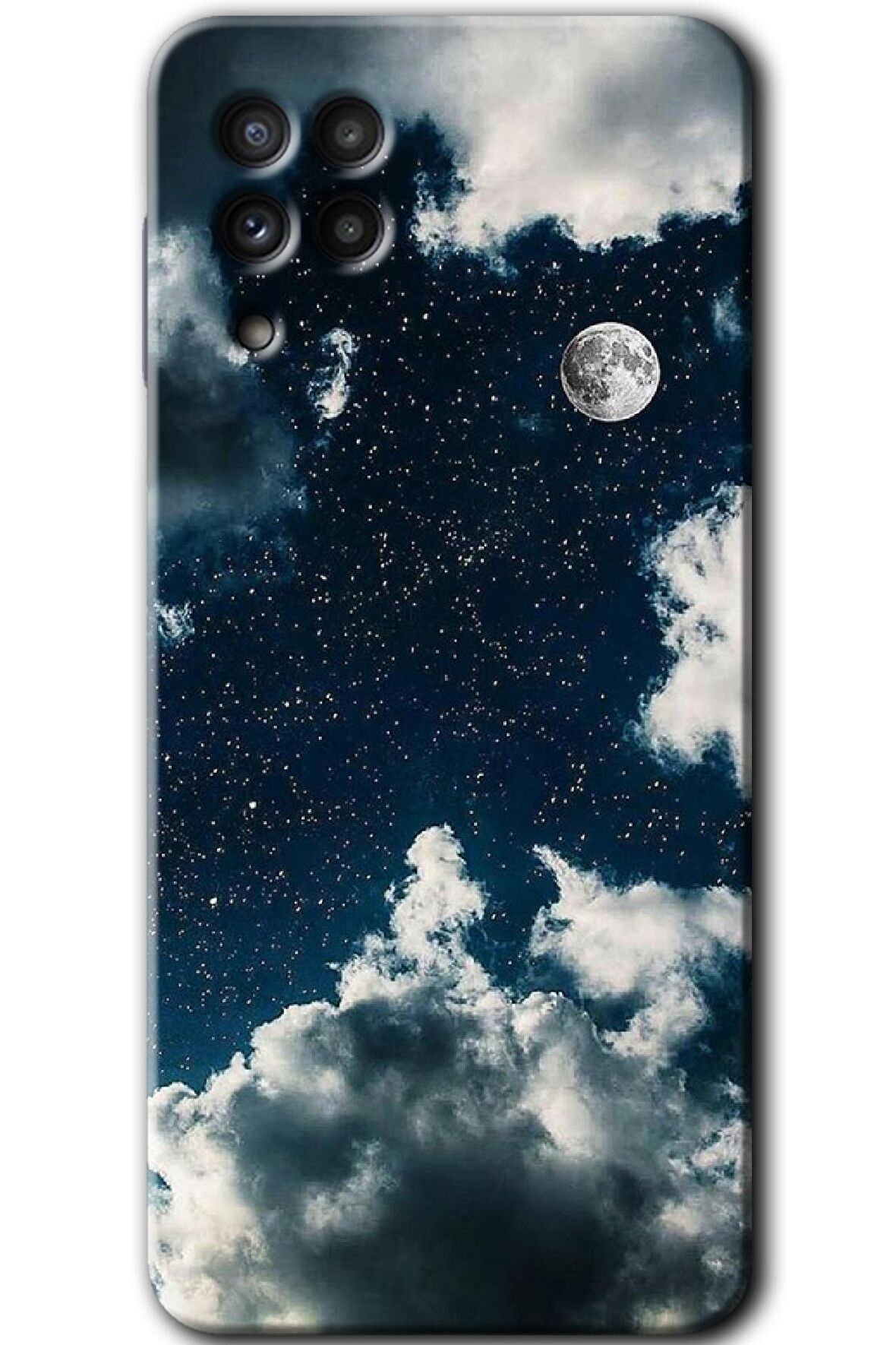 Galaxy A22 Kılıf HD Desen Baskılı Arka Kapak - Gece Gökyüzü 