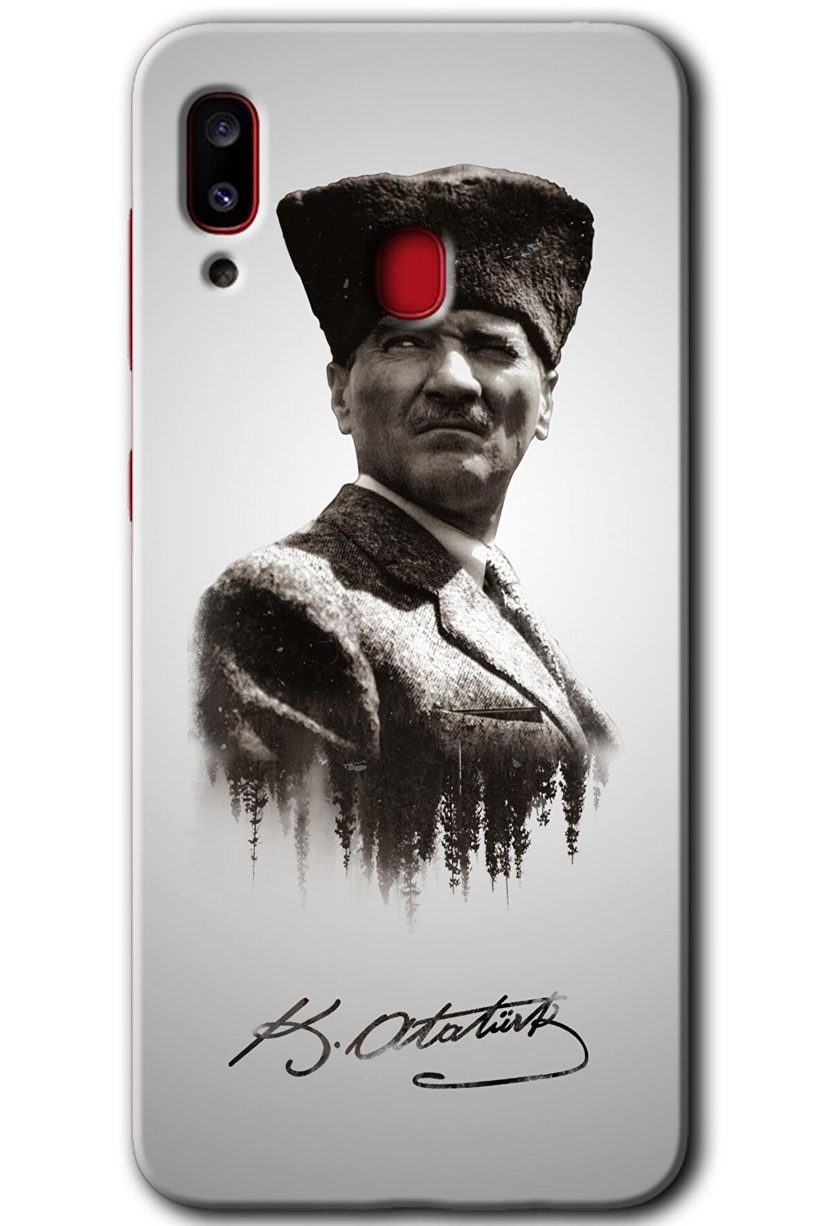 Galaxy A30 Kılıf HD Desen Baskılı Arka Kapak - Mustafa Kemal Atatürk 