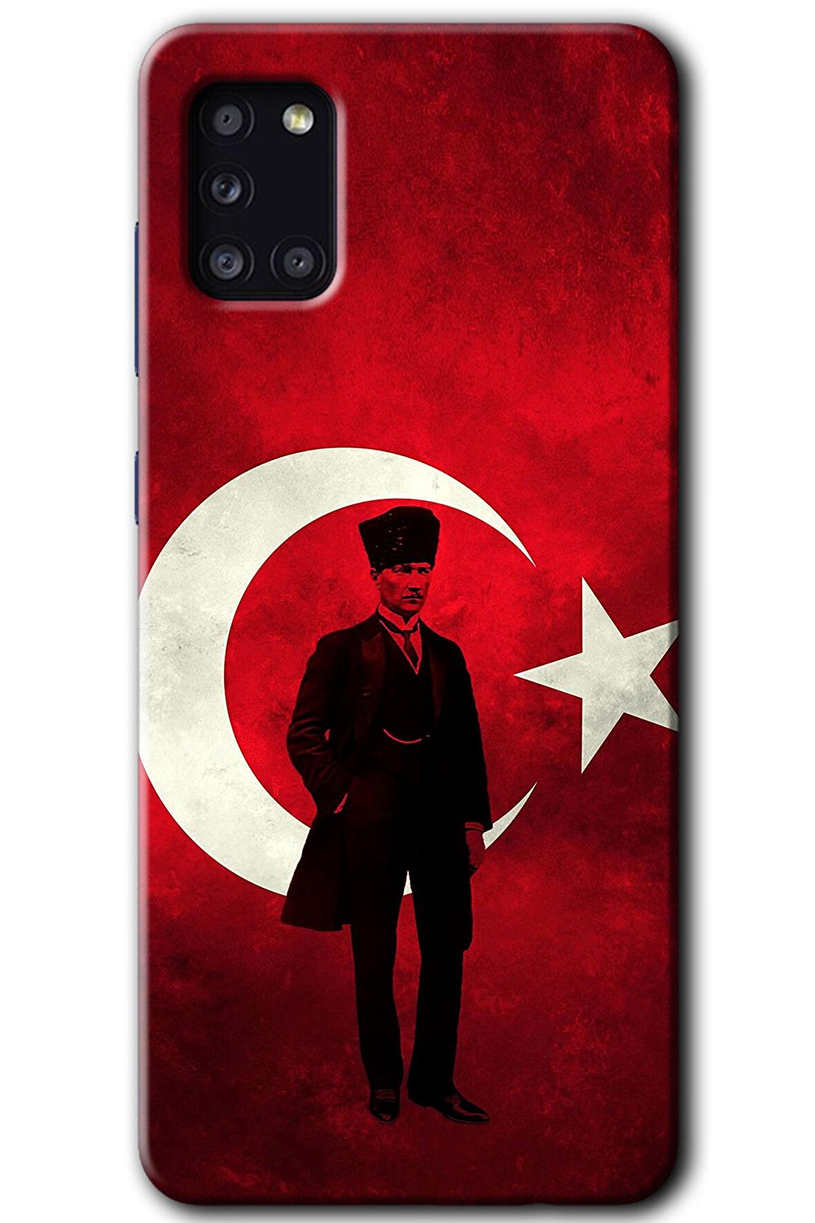 Galaxy A31 Kılıf HD Desen Baskılı Arka Kapak - Atatürk Bayrak 
