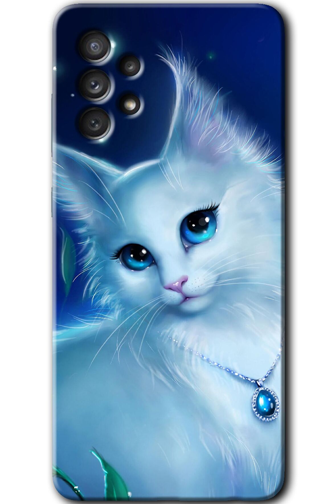 Galaxy A32 4G Kılıf HD Desen Baskılı Arka Kapak - Cat Glance 
