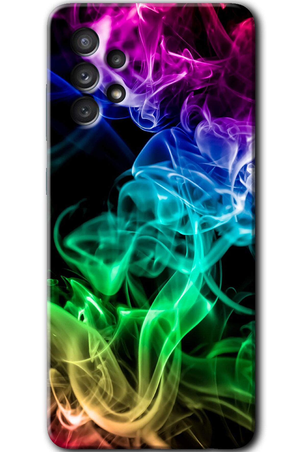 Galaxy A32 4G Kılıf HD Desen Baskılı Arka Kapak - Smoke Colorful 