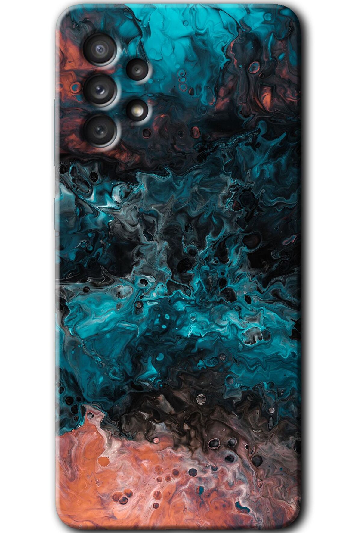 Galaxy A32 4G Kılıf HD Desen Baskılı Arka Kapak - Liquid Colorfull 