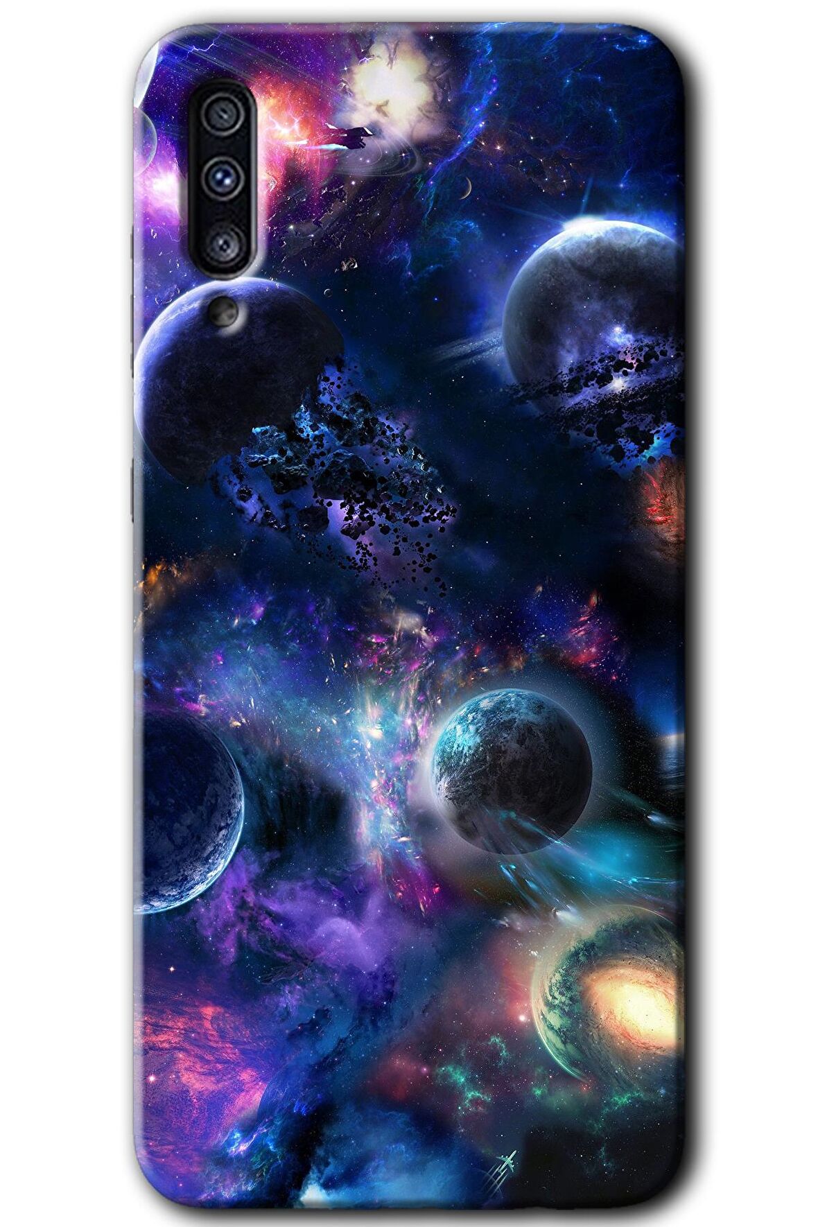 Galaxy A50 Kılıf HD Desen Baskılı Arka Kapak - Gezegen Karışımı 