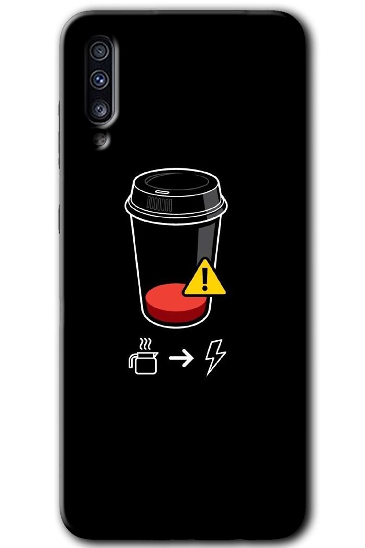 Galaxy A50s Kılıf HD Desen Baskılı Arka Kapak - Coffee Battery 
