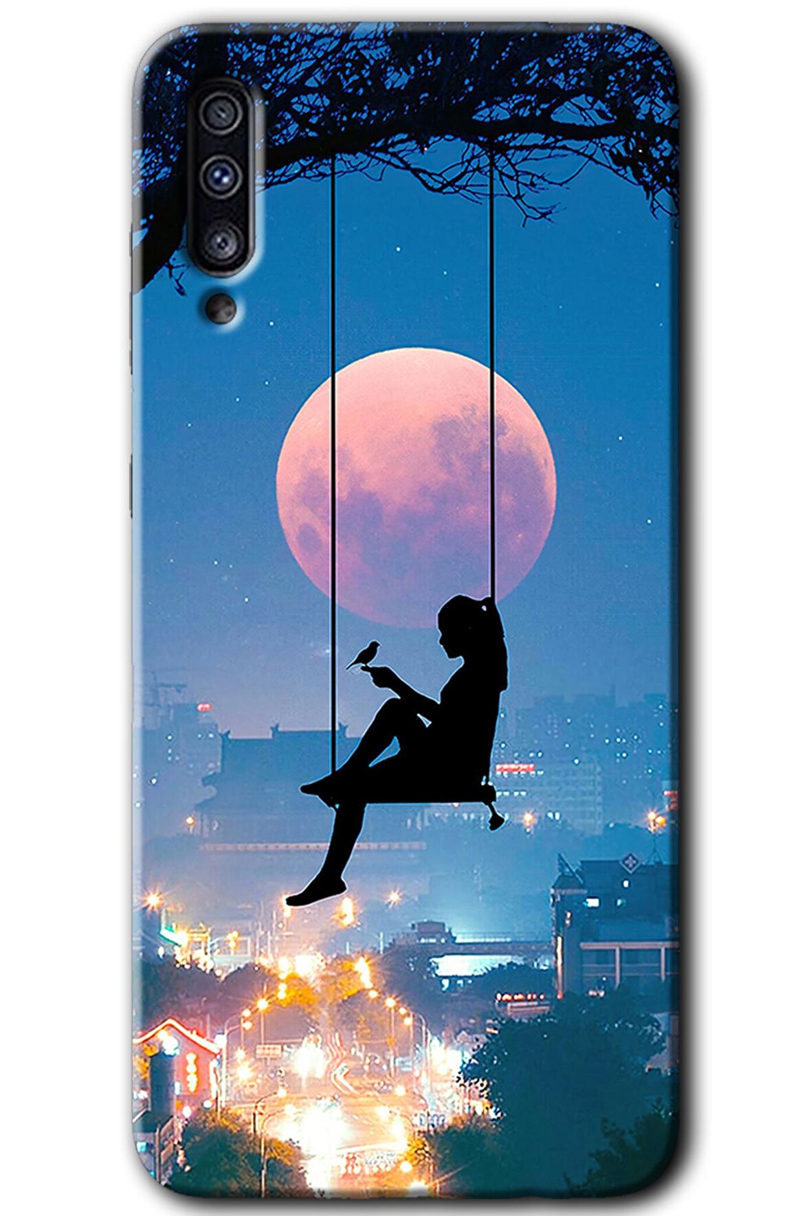 Galaxy A50s Kılıf HD Desen Baskılı Arka Kapak - Yalnız Kadın 