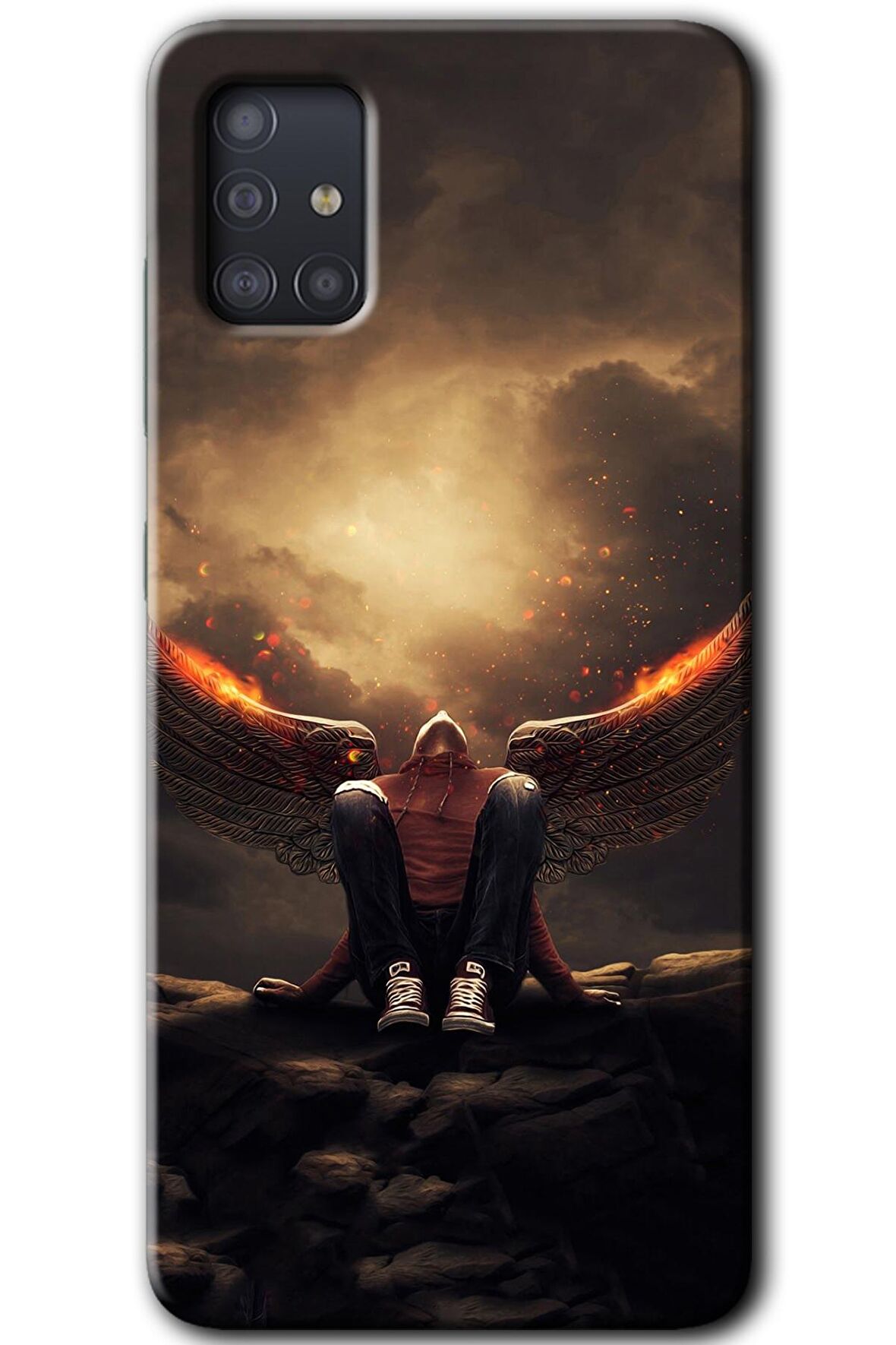 Galaxy A51 Kılıf HD Desen Baskılı Arka Kapak - Wings of Power 