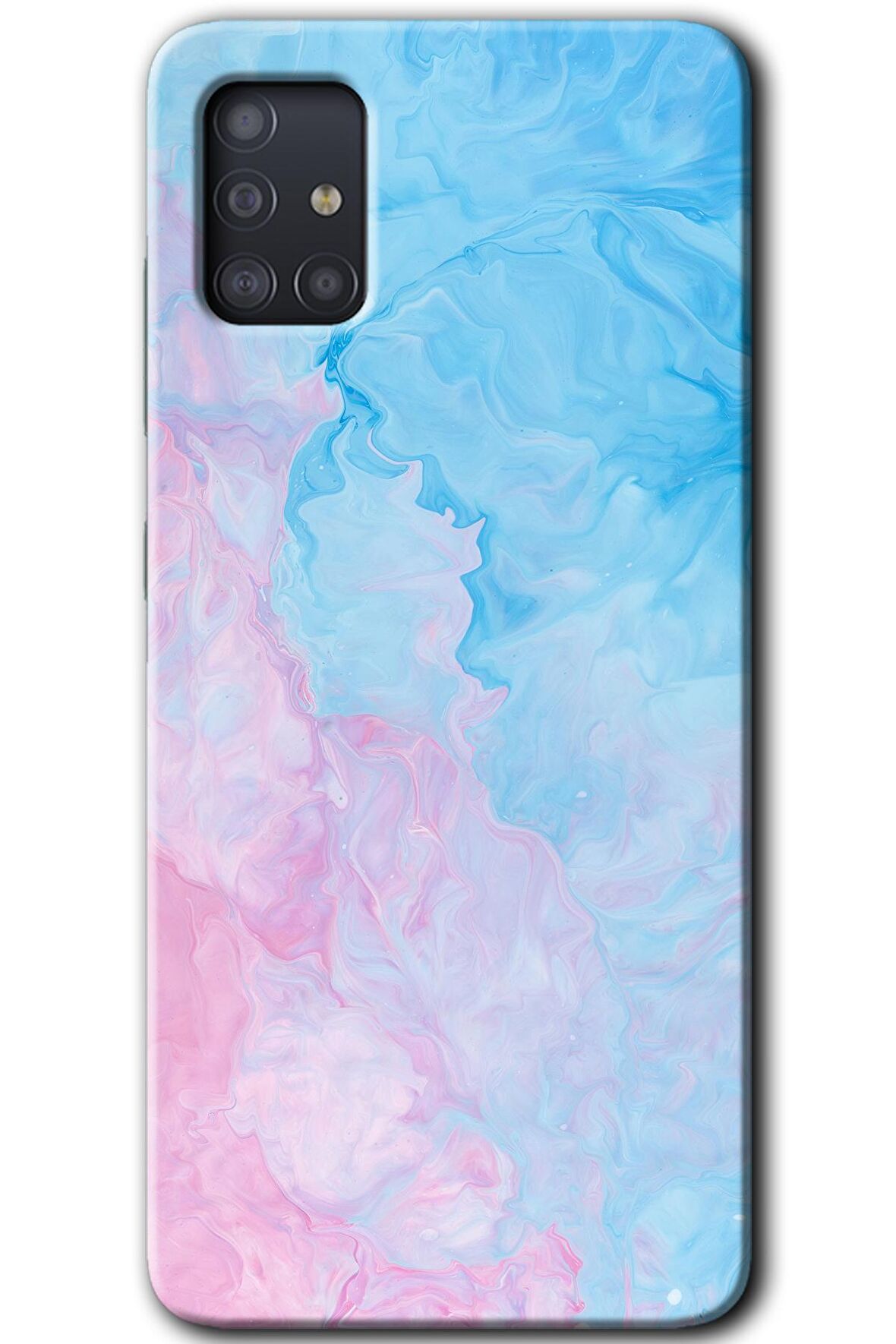 Galaxy A51 Kılıf HD Desen Baskılı Arka Kapak - Blue Art 