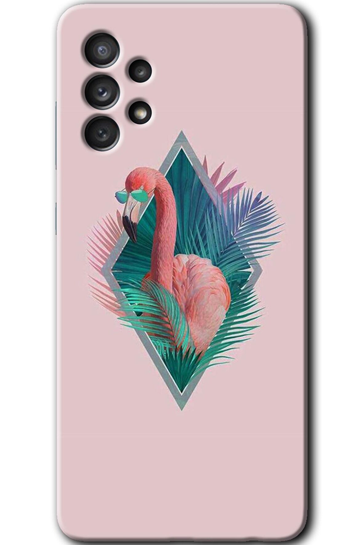 Galaxy A52 Kılıf HD Desen Baskılı Arka Kapak - Flamingo 