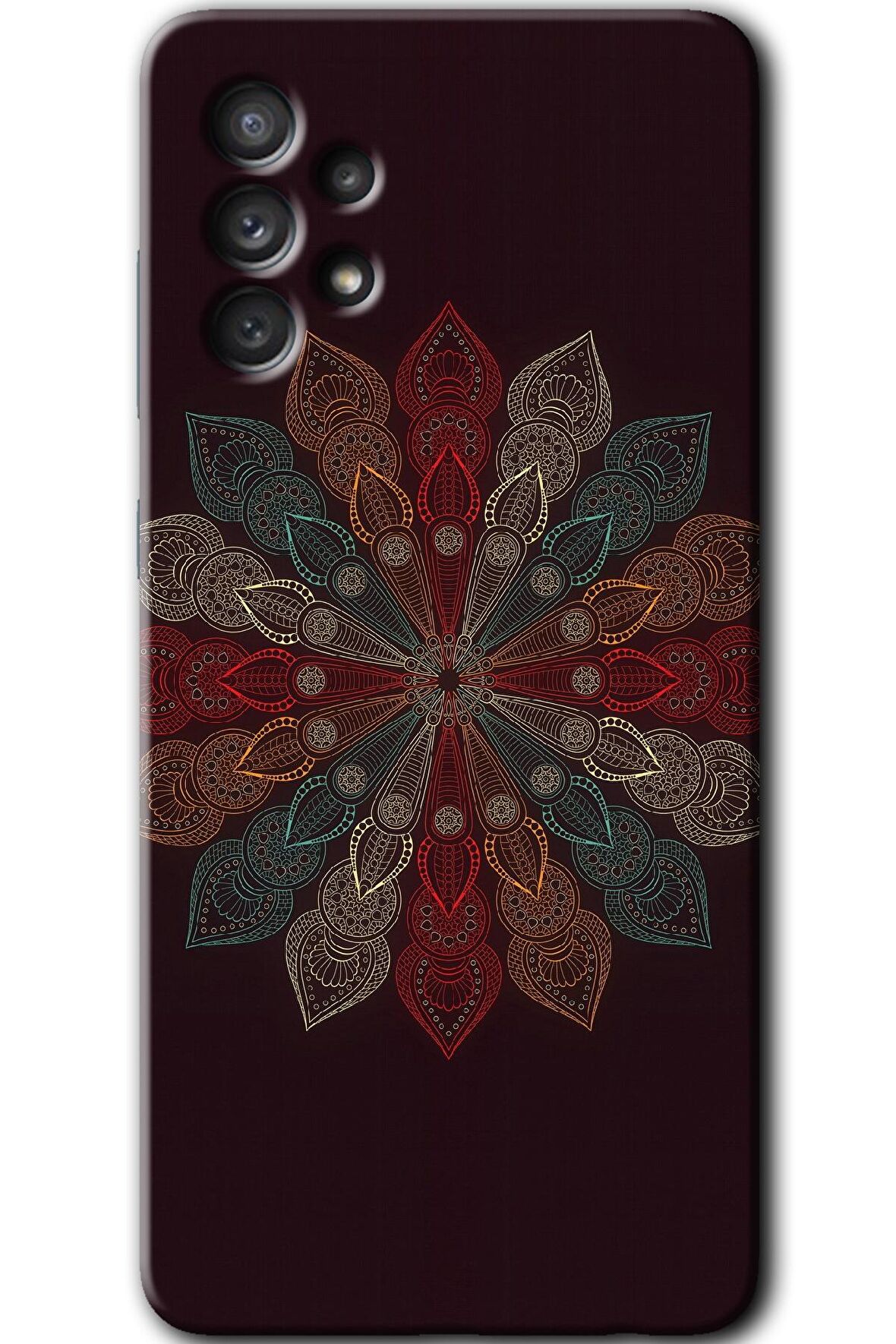 Galaxy A52 Kılıf HD Desen Baskılı Arka Kapak - Mandala Flower Wal 