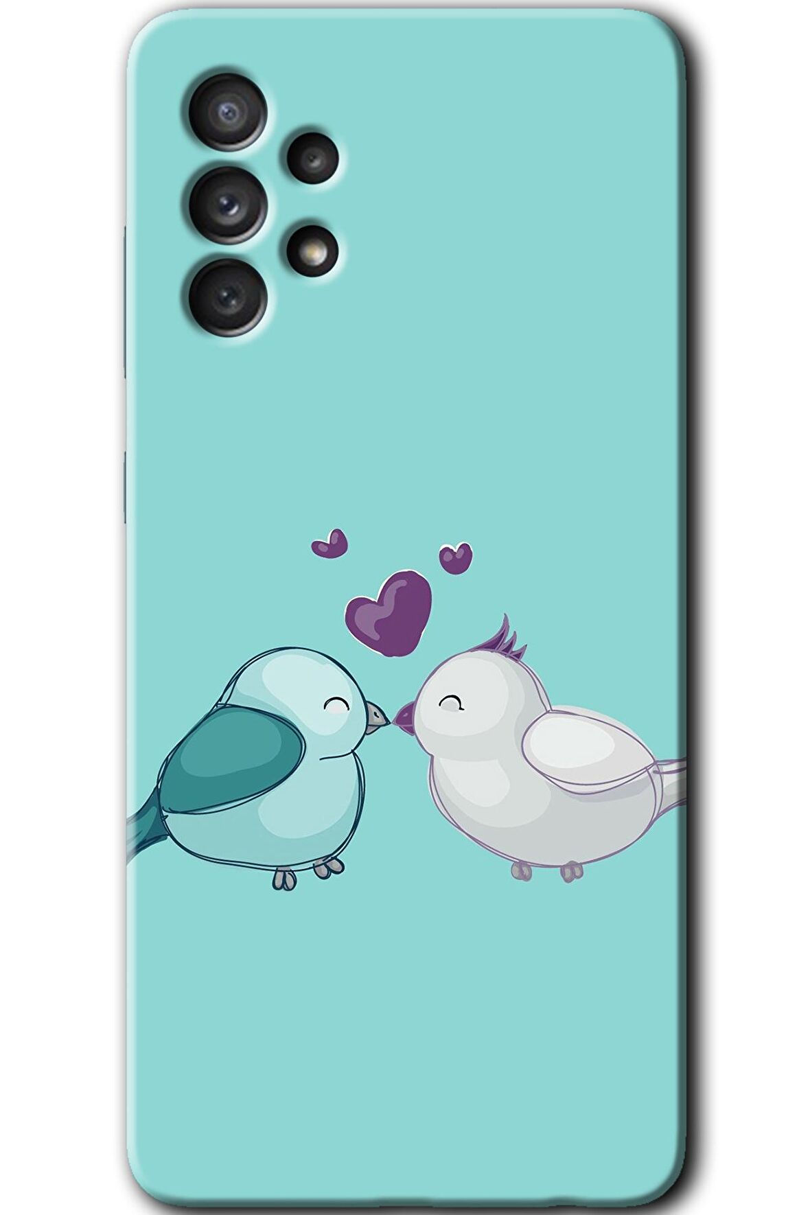 Galaxy A52s Kılıf HD Desen Baskılı Arka Kapak - Mutlu Kuşlar 