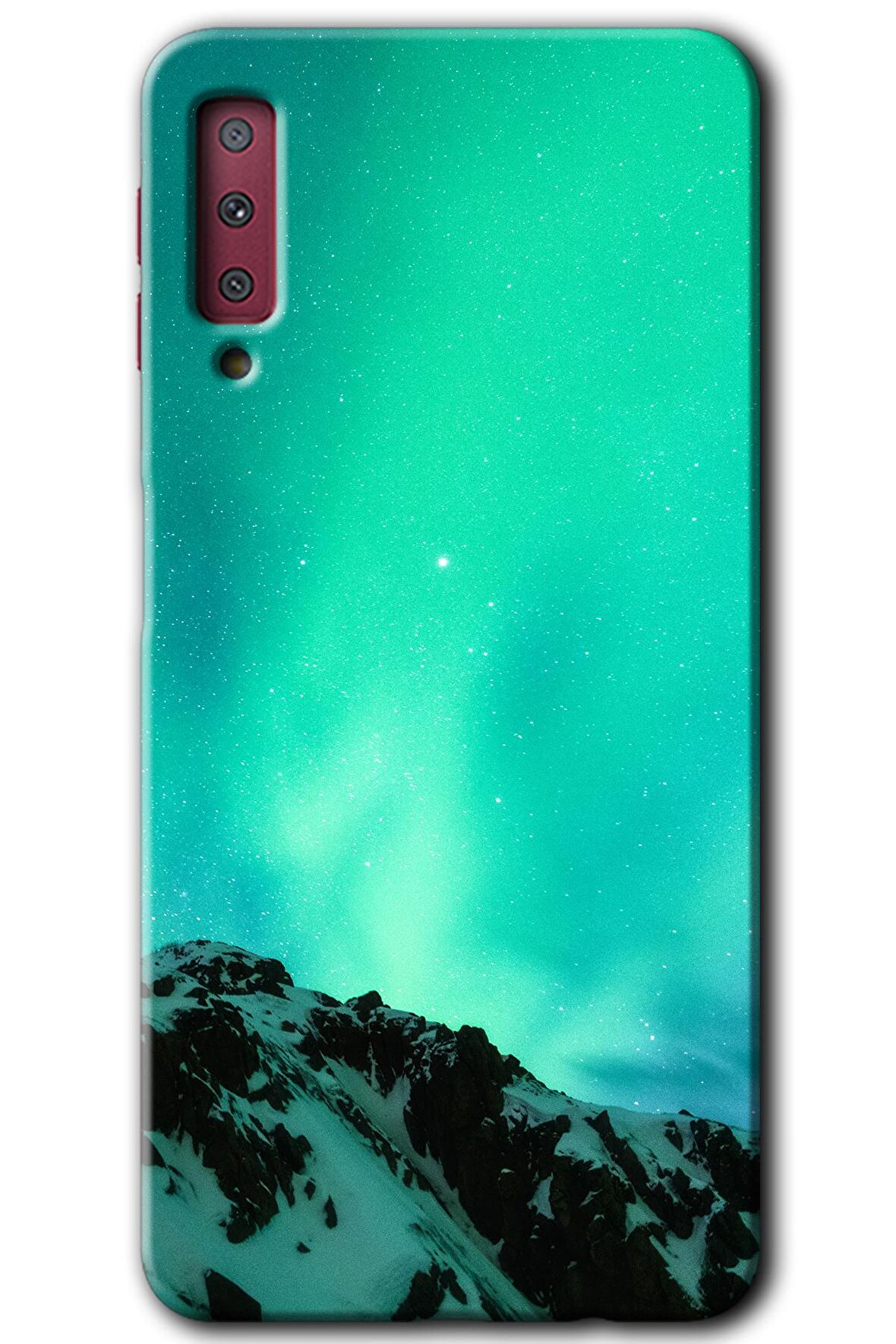 Galaxy A7 2018 Kılıf HD Desen Baskılı Arka Kapak - Aurora 