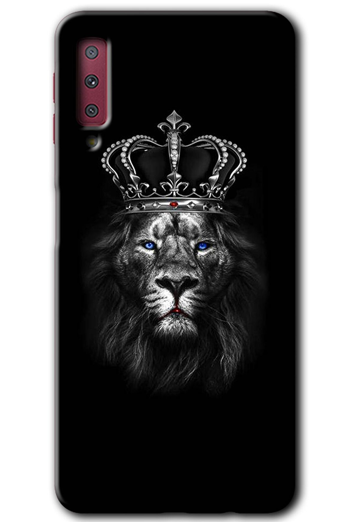 Galaxy A7 2018 Kılıf HD Desen Baskılı Arka Kapak - King Lion 