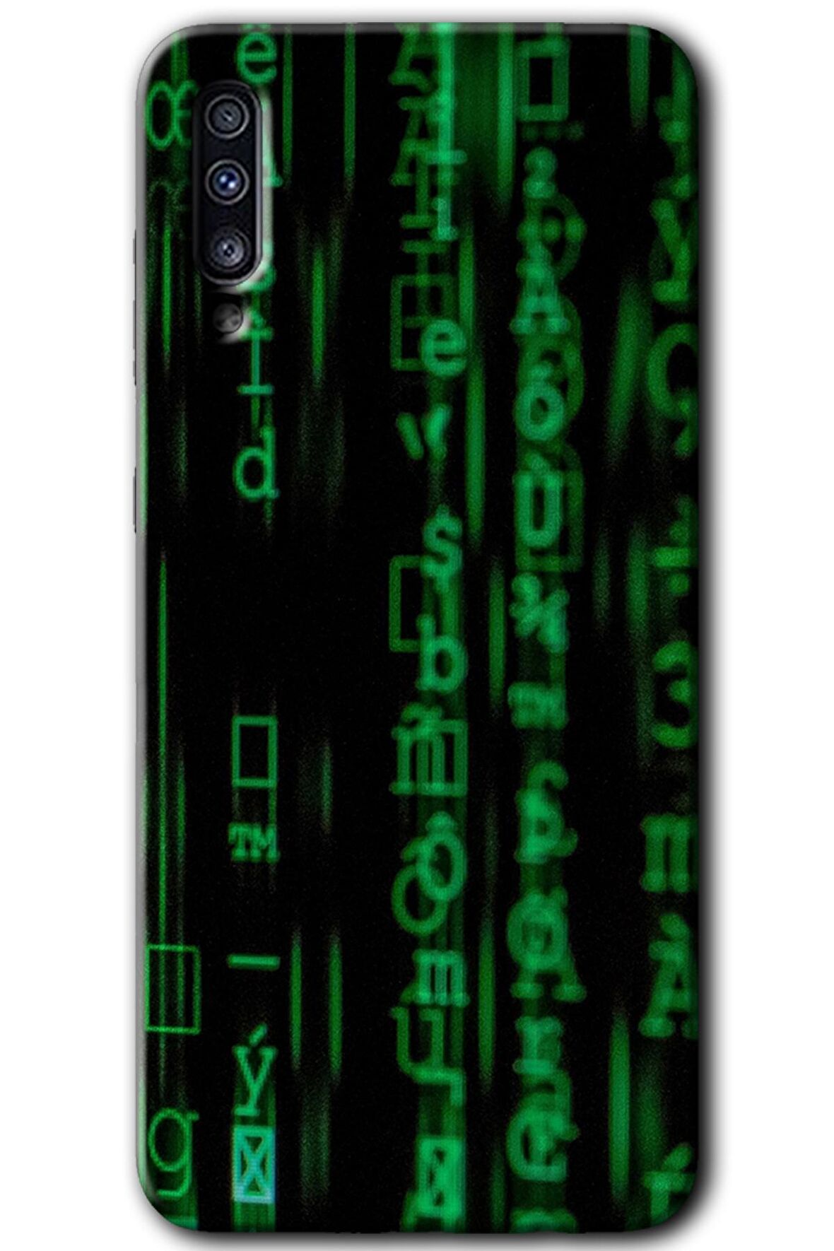 Galaxy A70 Kılıf HD Desen Baskılı Arka Kapak - Matrix 