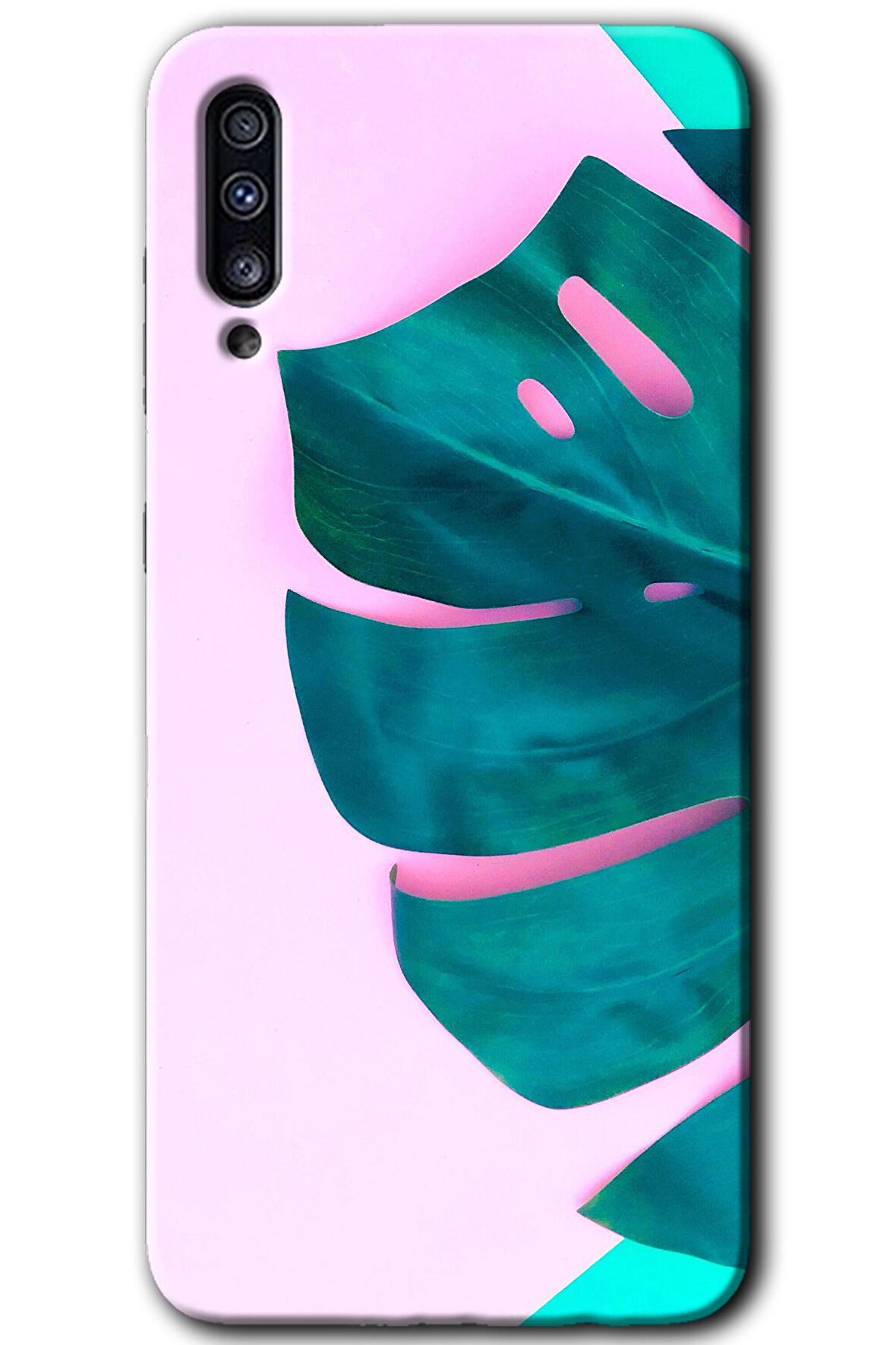Galaxy A70 Kılıf HD Desen Baskılı Arka Kapak - 3D Yaprak 