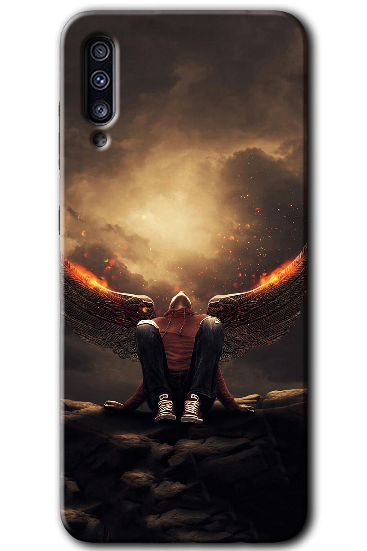 Galaxy A70 Kılıf HD Desen Baskılı Arka Kapak - Wings of Power 