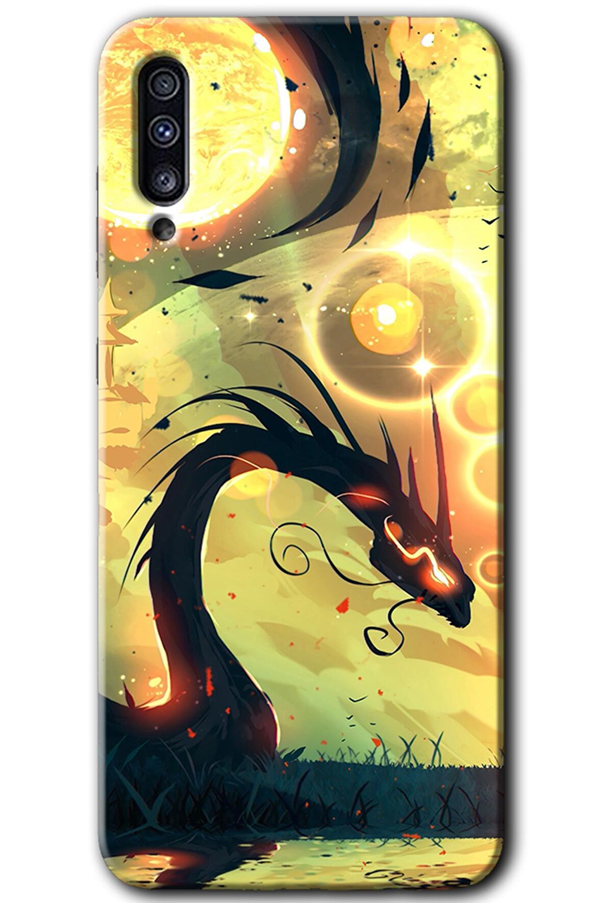 Galaxy A70s Kılıf HD Desen Baskılı Arka Kapak - Digital Dragon 