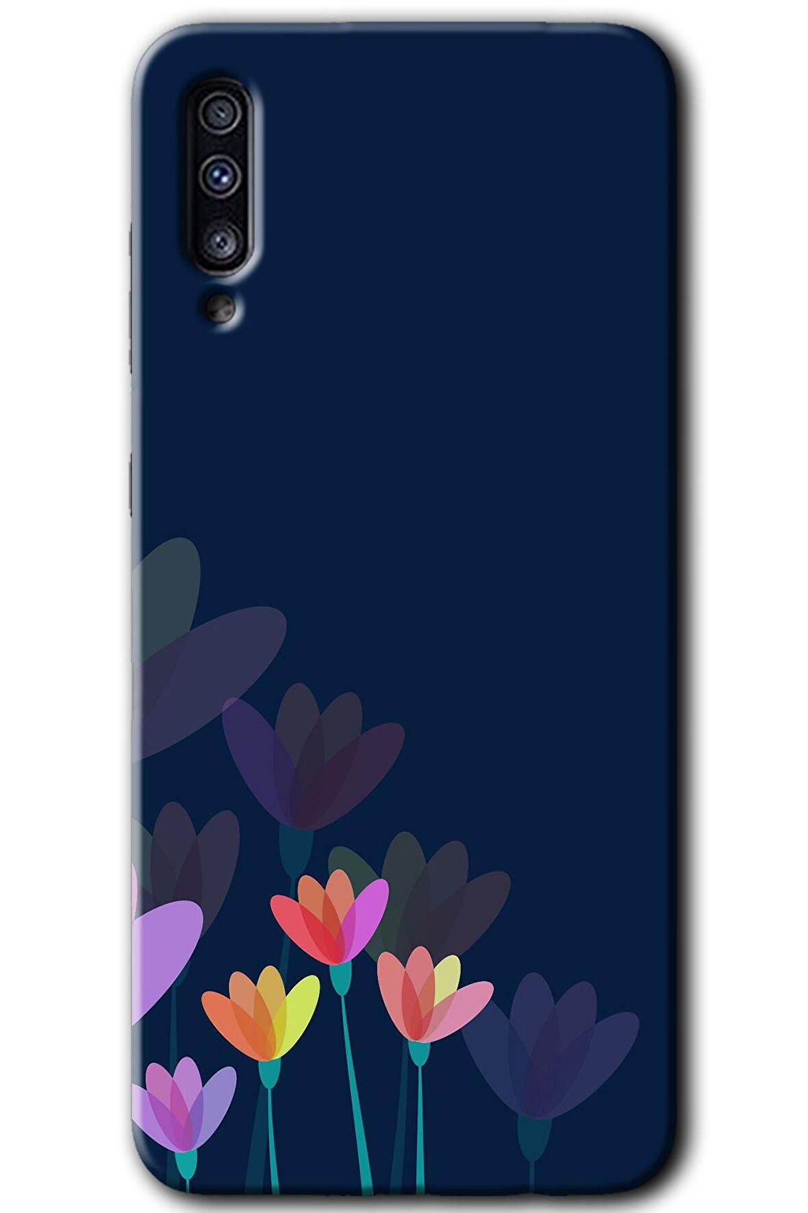 Galaxy A70s Kılıf HD Desen Baskılı Arka Kapak - Çizim Çiçekleri 