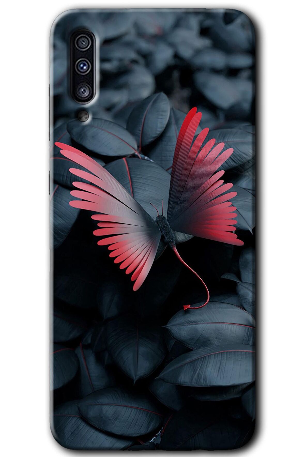 Galaxy A70s Kılıf HD Desen Baskılı Arka Kapak - Dark Butterfly 