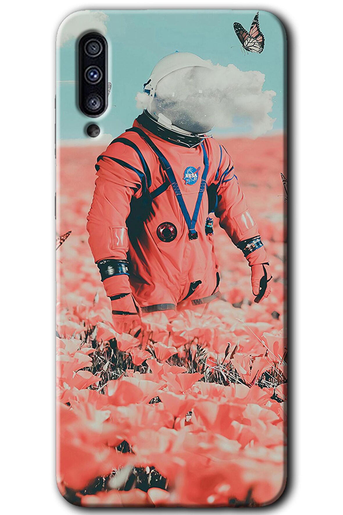 Galaxy A70s Kılıf HD Desen Baskılı Arka Kapak - Uzay Bahçesi 