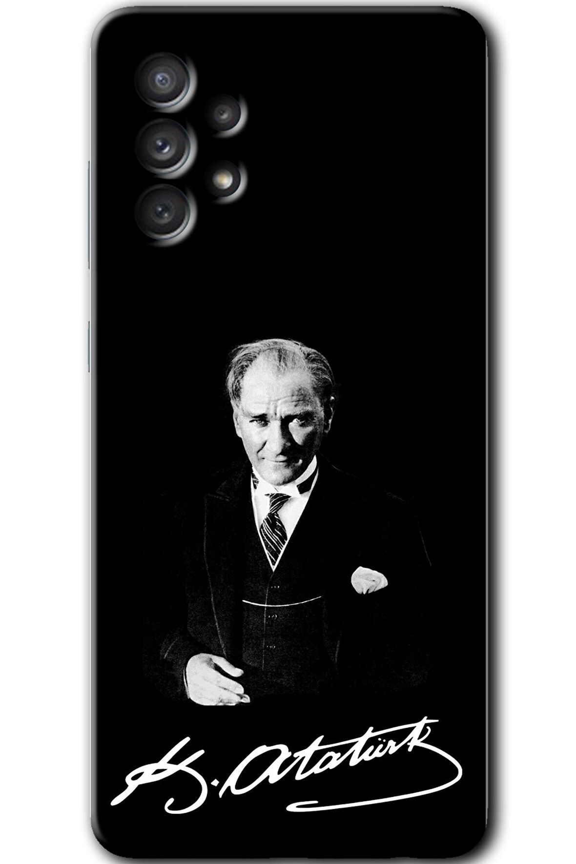Galaxy A72 Kılıf HD Desen Baskılı Arka Kapak - Atatürk İmza 
