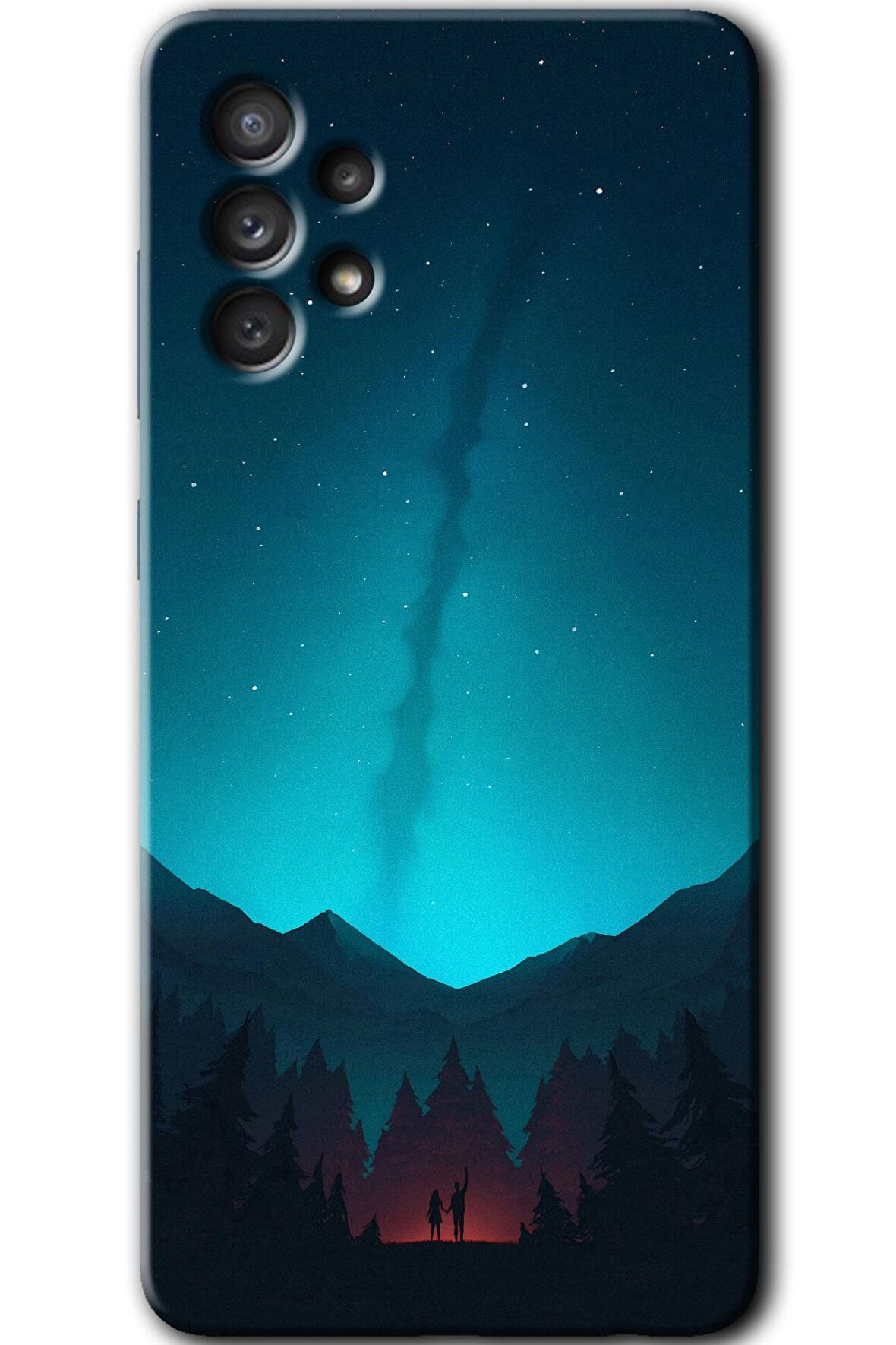 Galaxy A73 Kılıf HD Desen Baskılı Arka Kapak - Night Fores Mount 