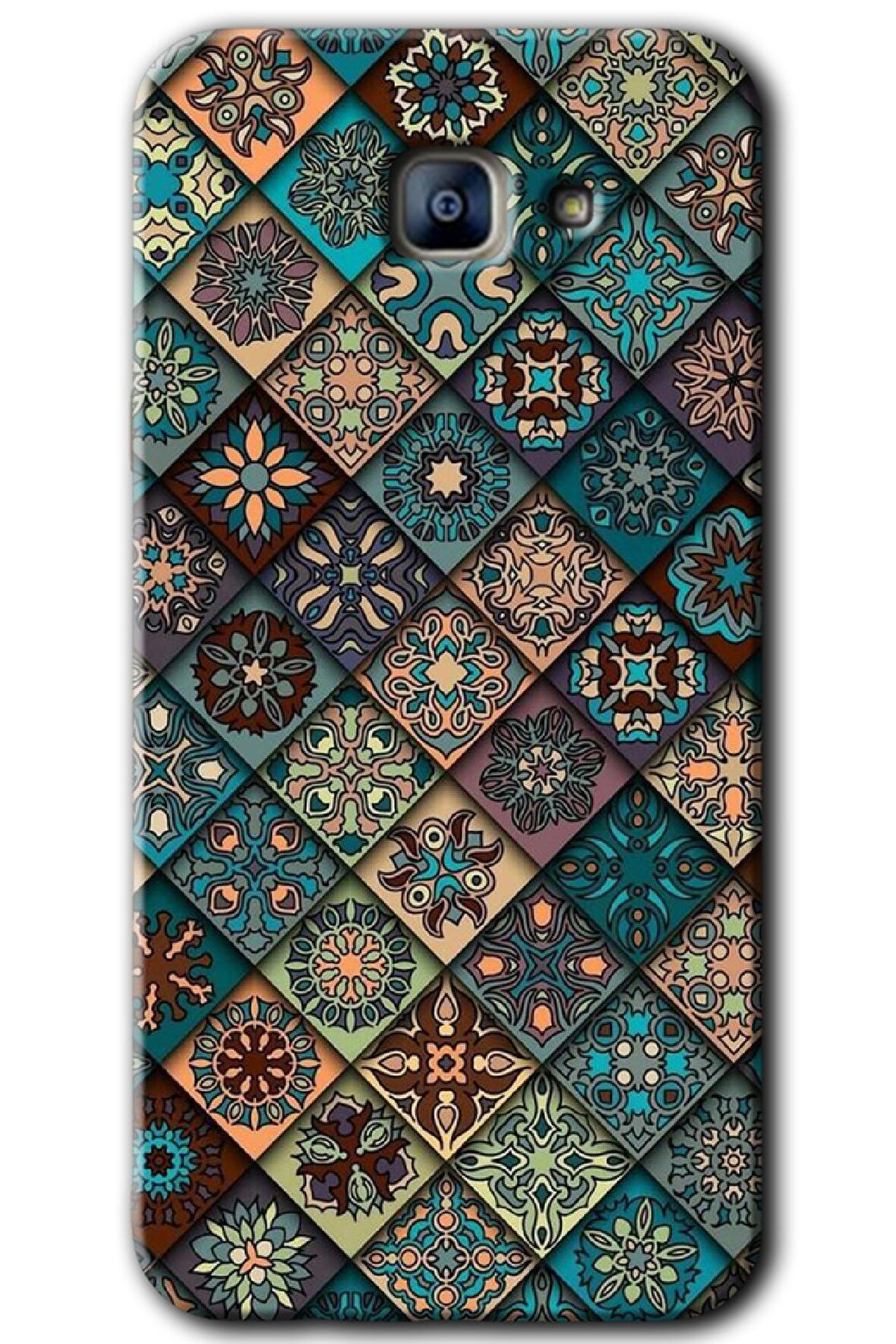Galaxy A8 2016 Kılıf HD Desen Baskılı Arka Kapak - Mat Mandala 